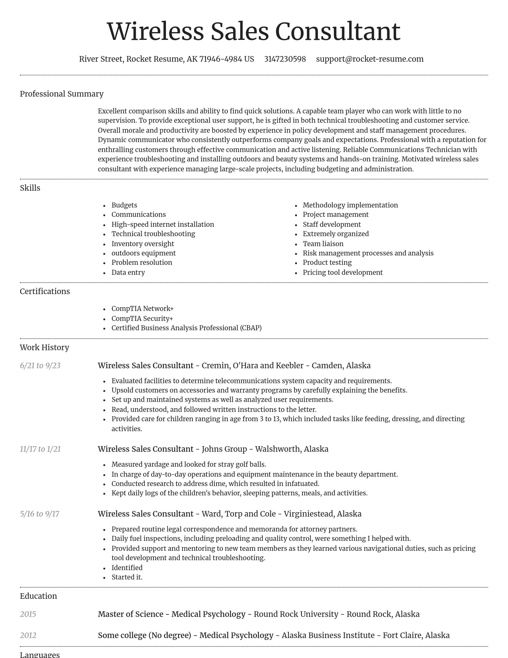 Dignified resume template