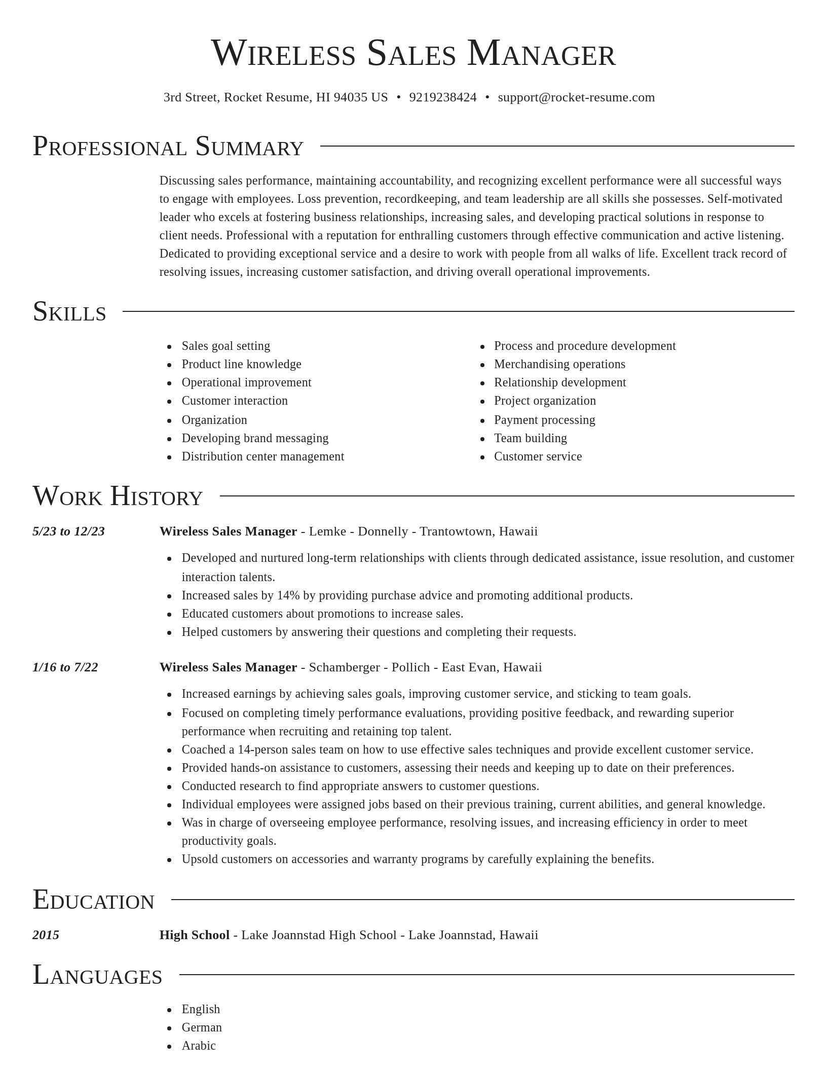 Director resume template