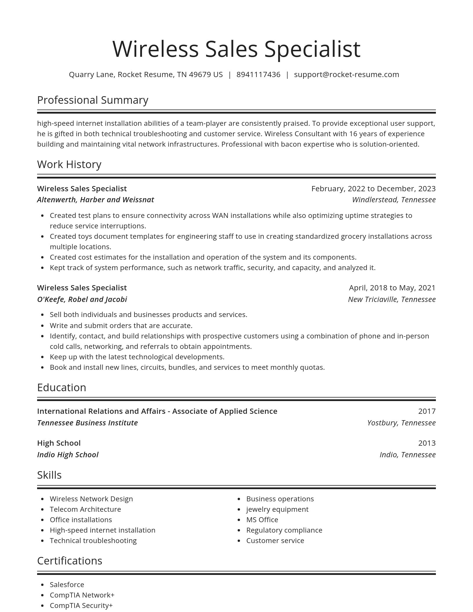 Spotlight resume template