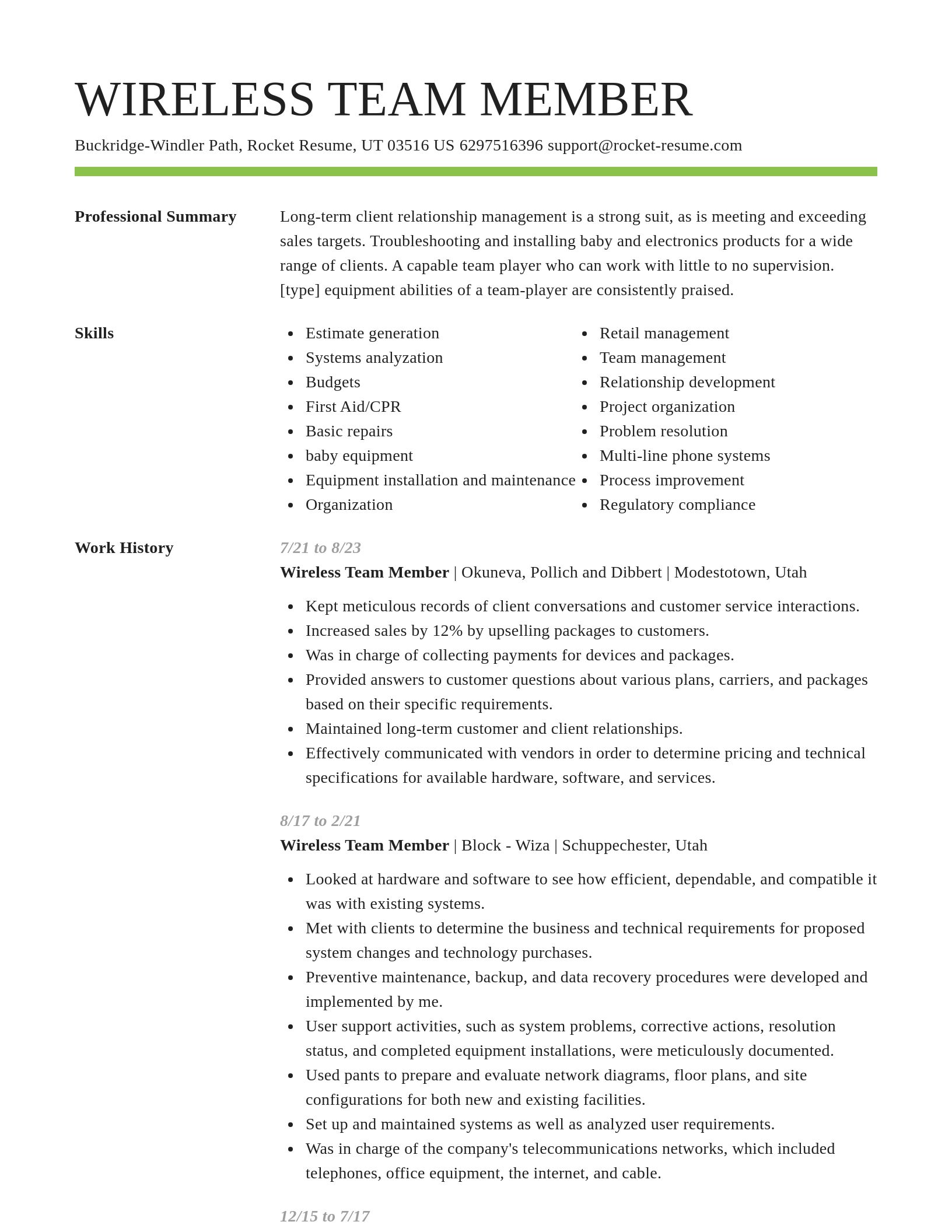 Smart resume template