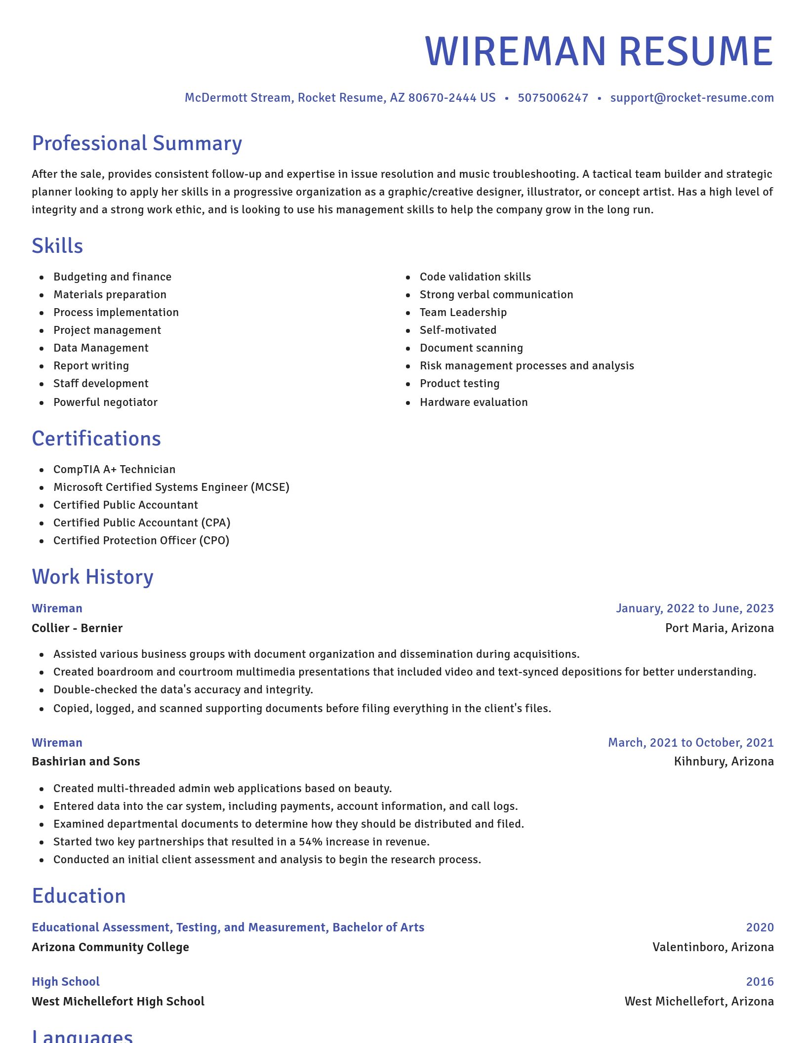 Novel resume template