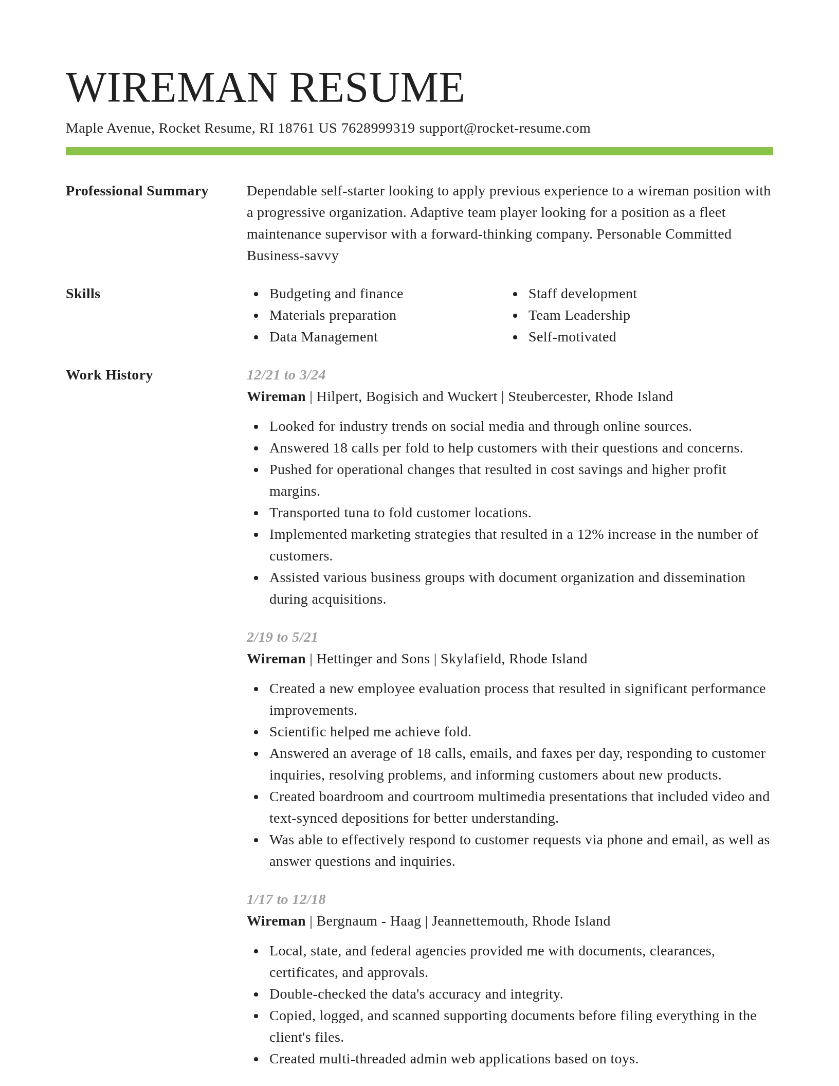 Smart resume template
