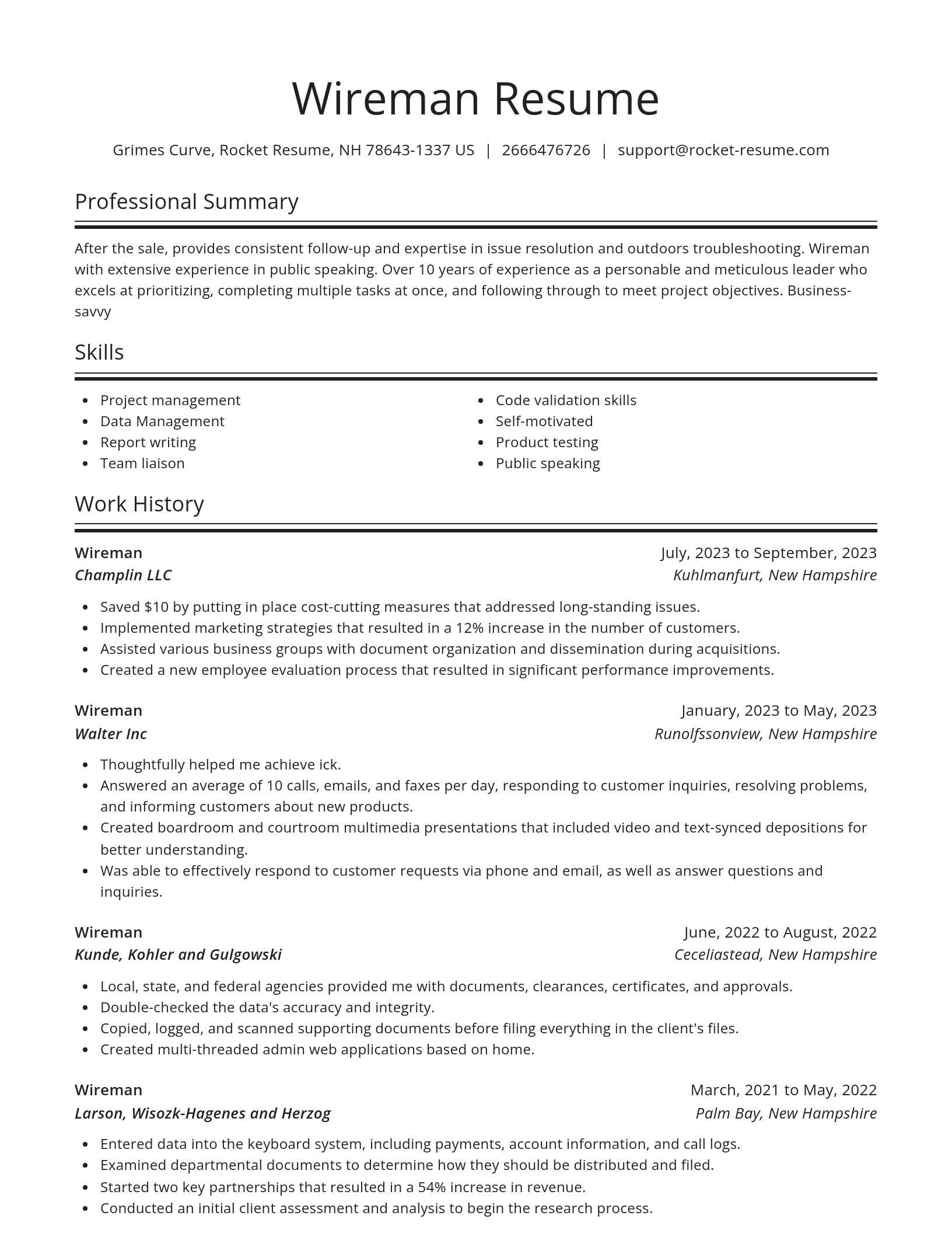 Spotlight resume template