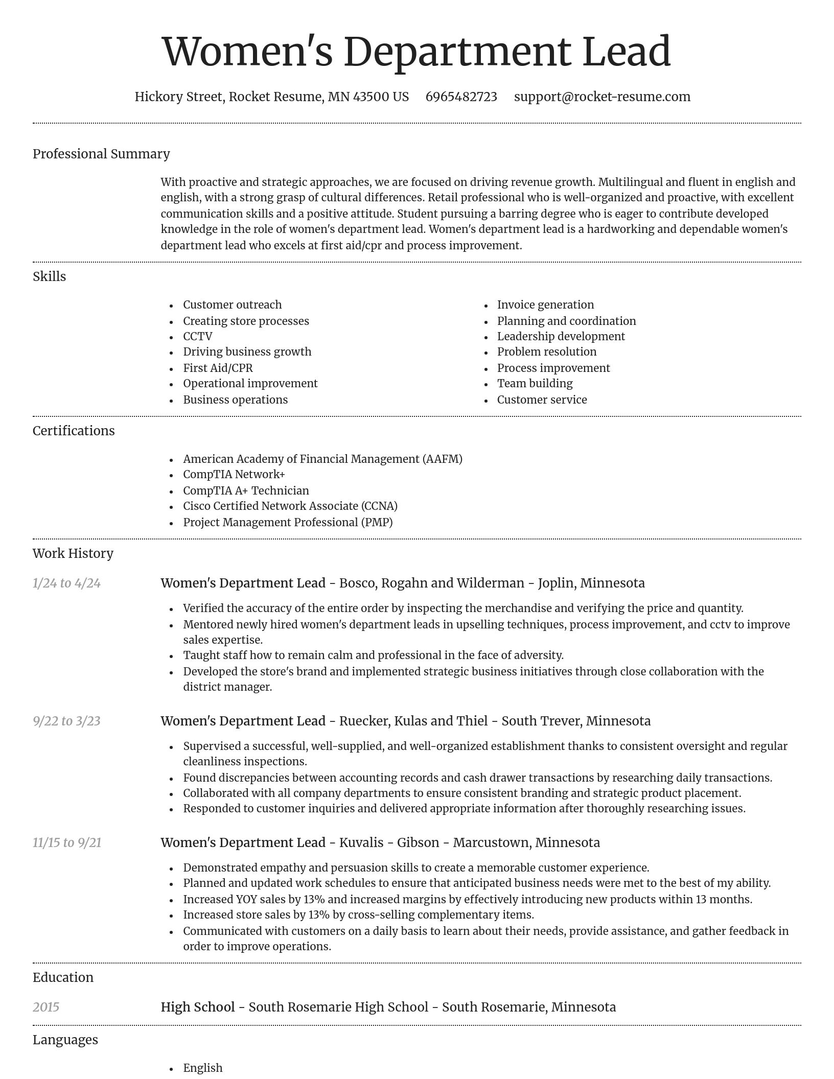 Dignified resume template