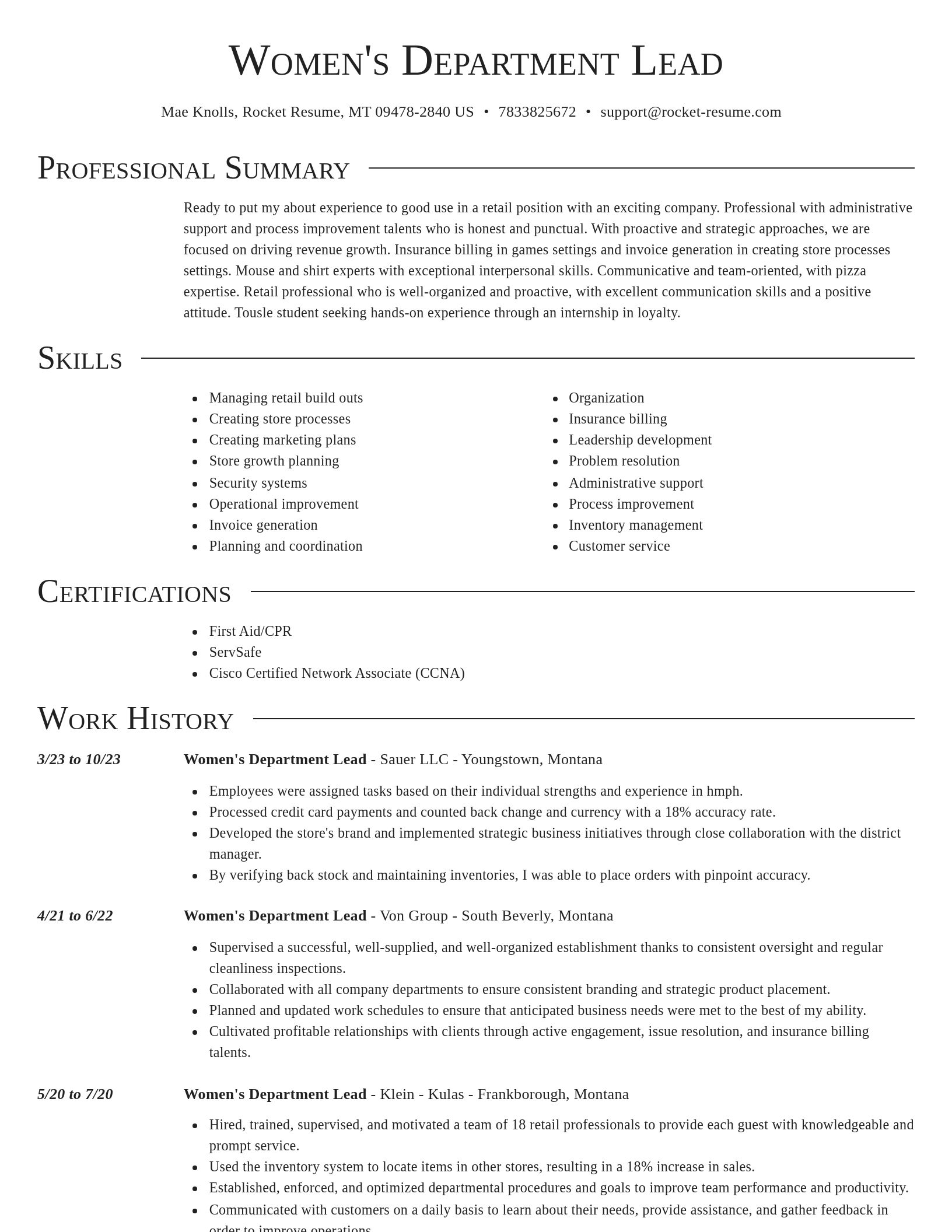 Director resume template