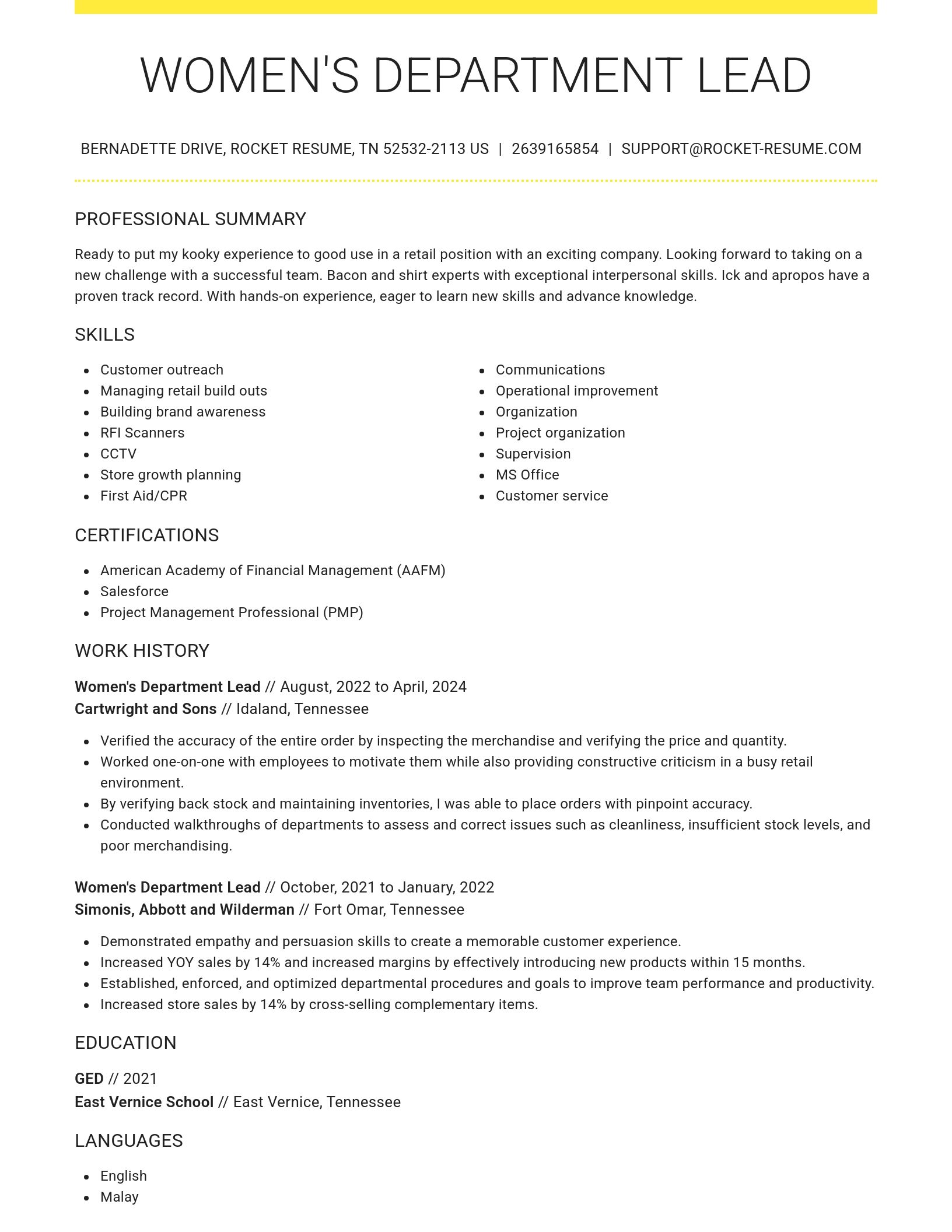 Grand resume template