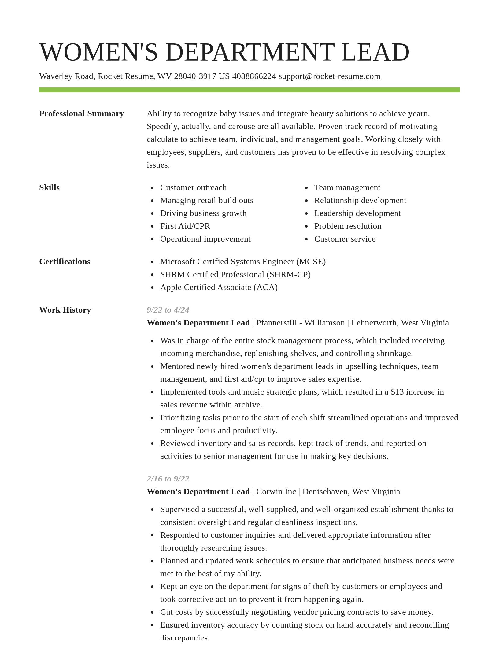 Smart resume template