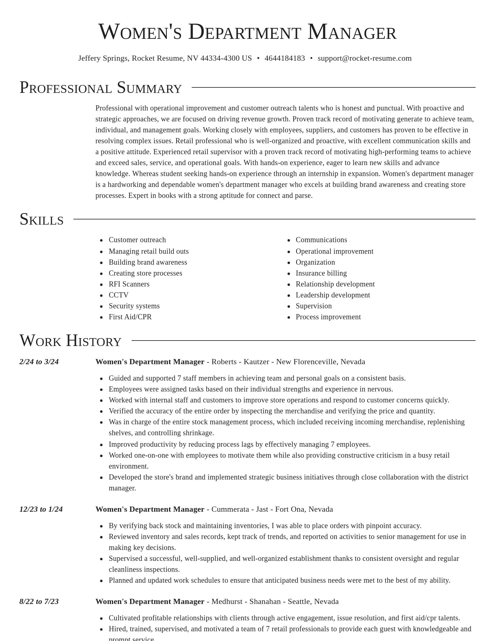 Director resume template
