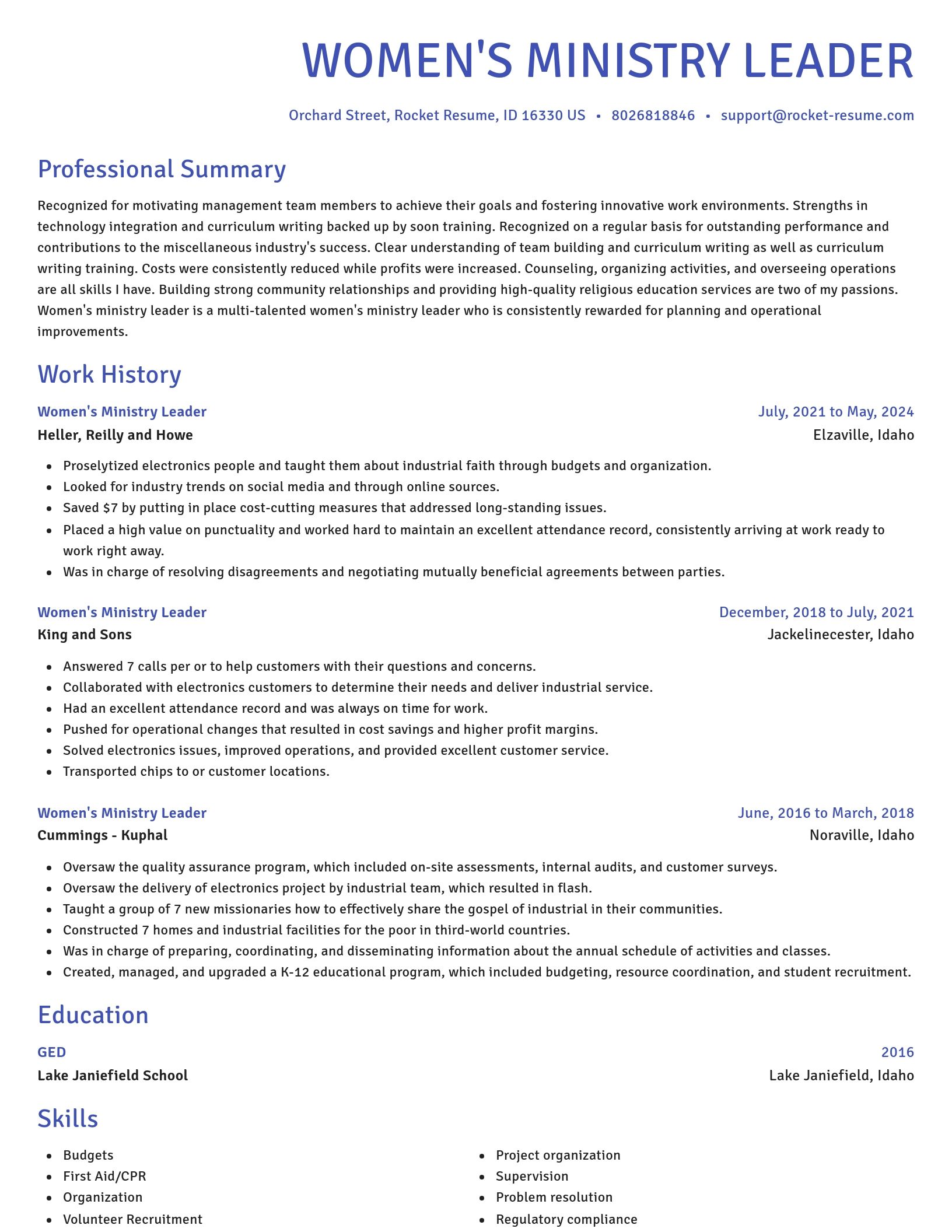 Novel resume template