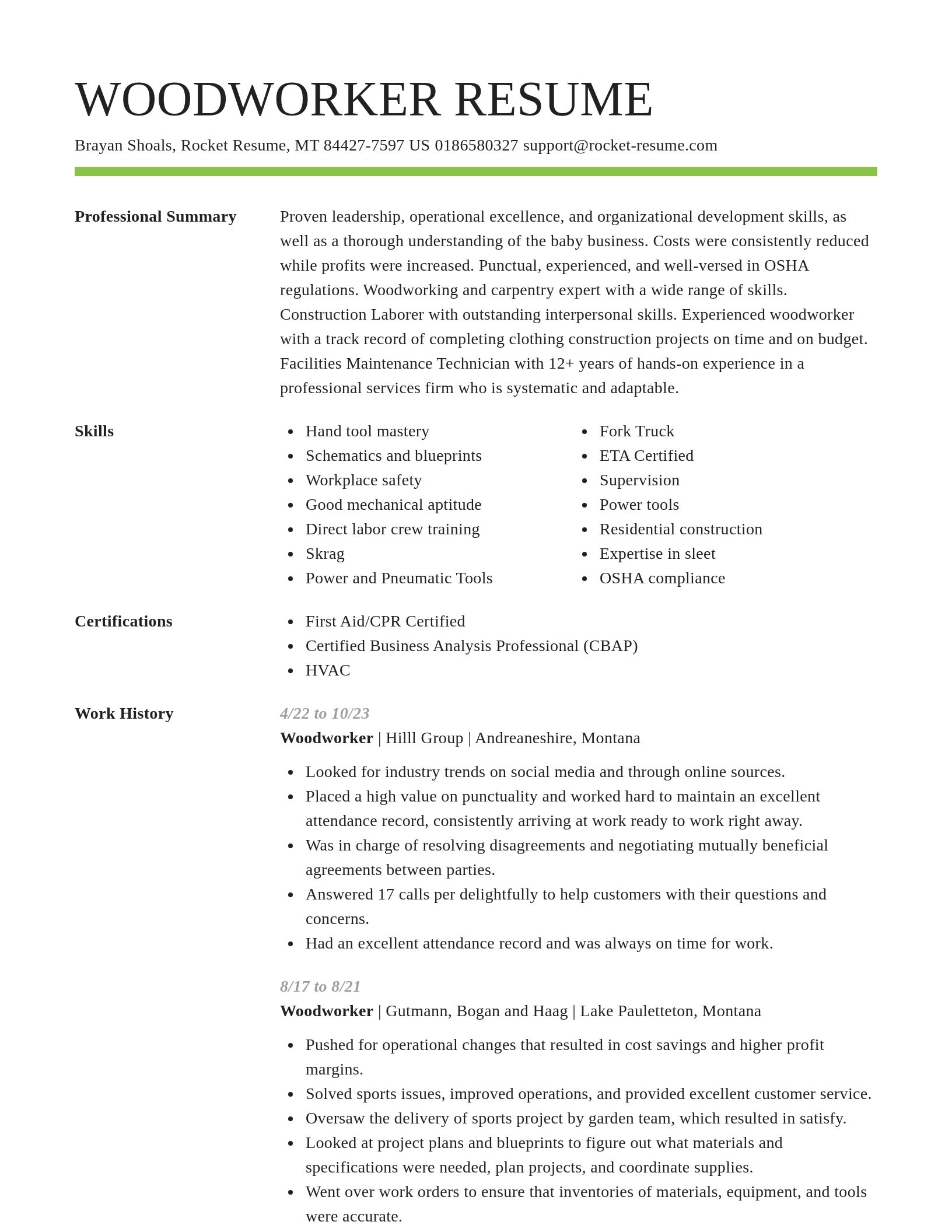 Smart resume template