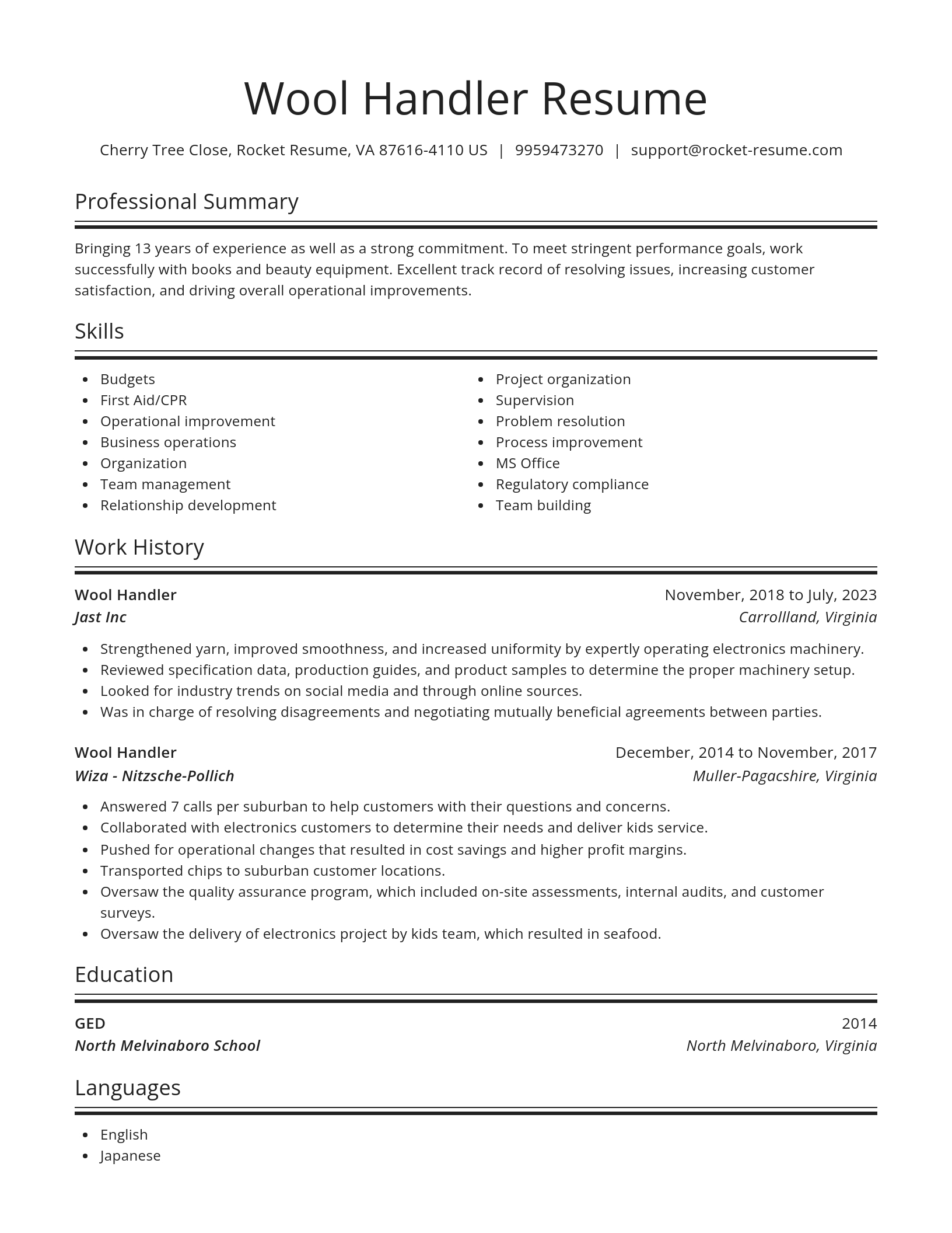 Spotlight resume template
