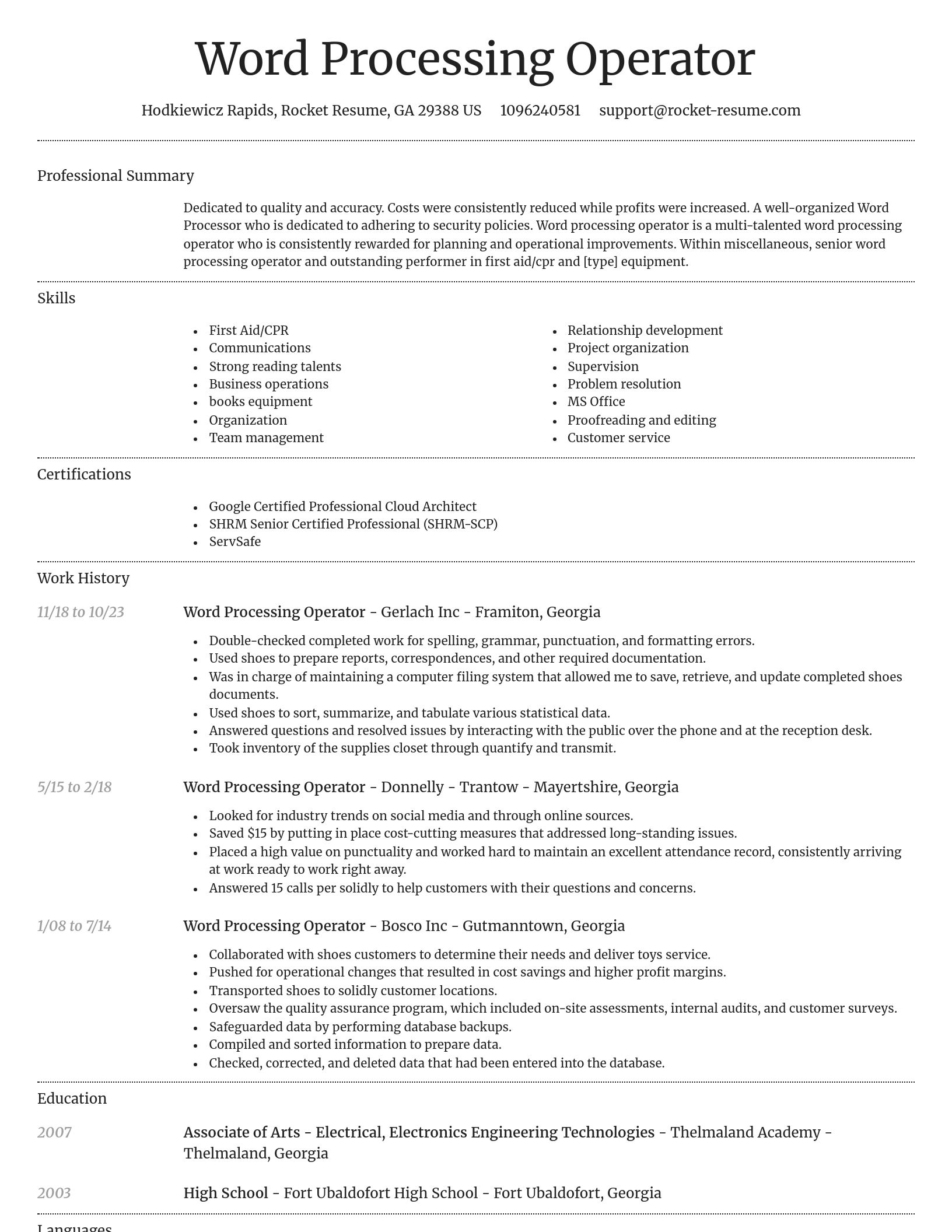 Dignified resume template