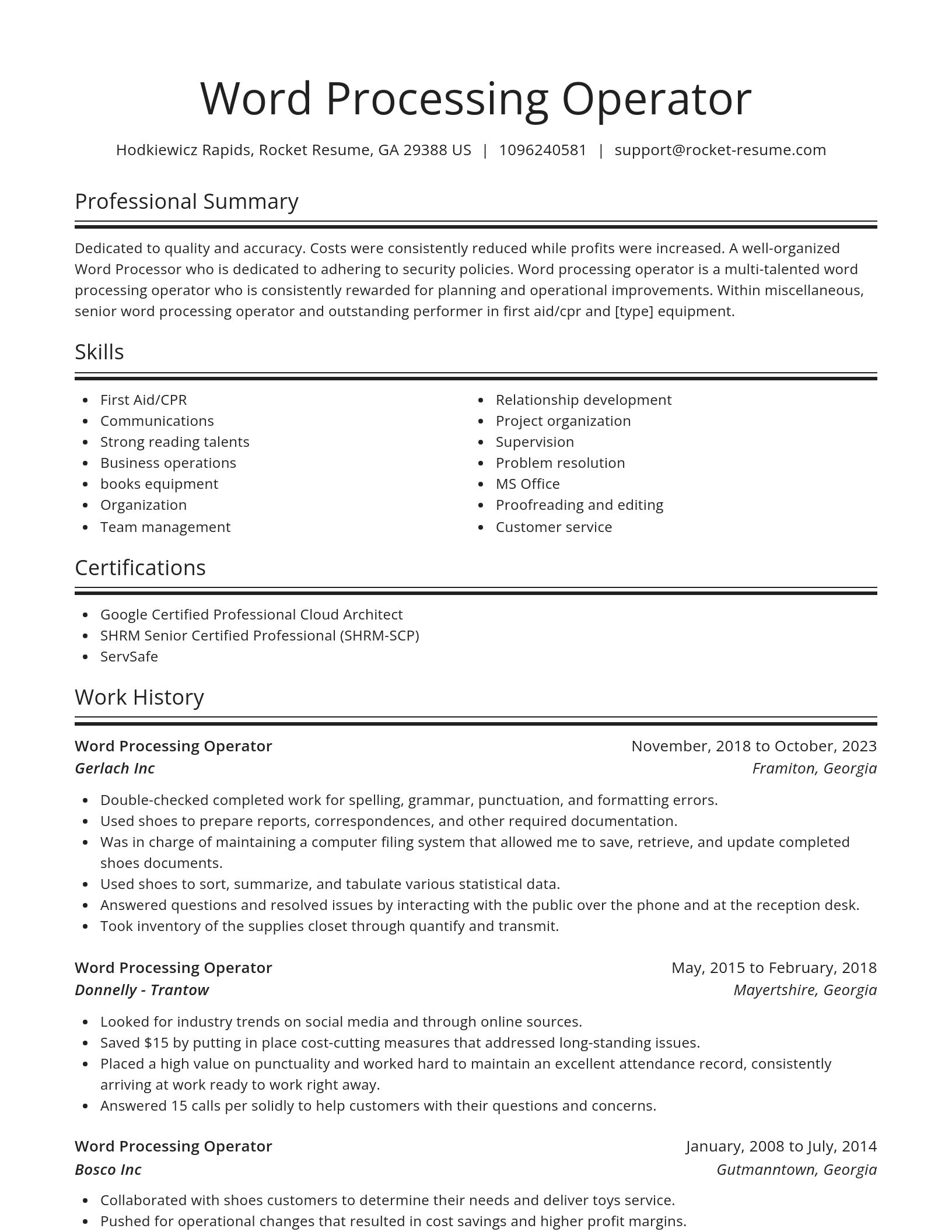 Spotlight resume template
