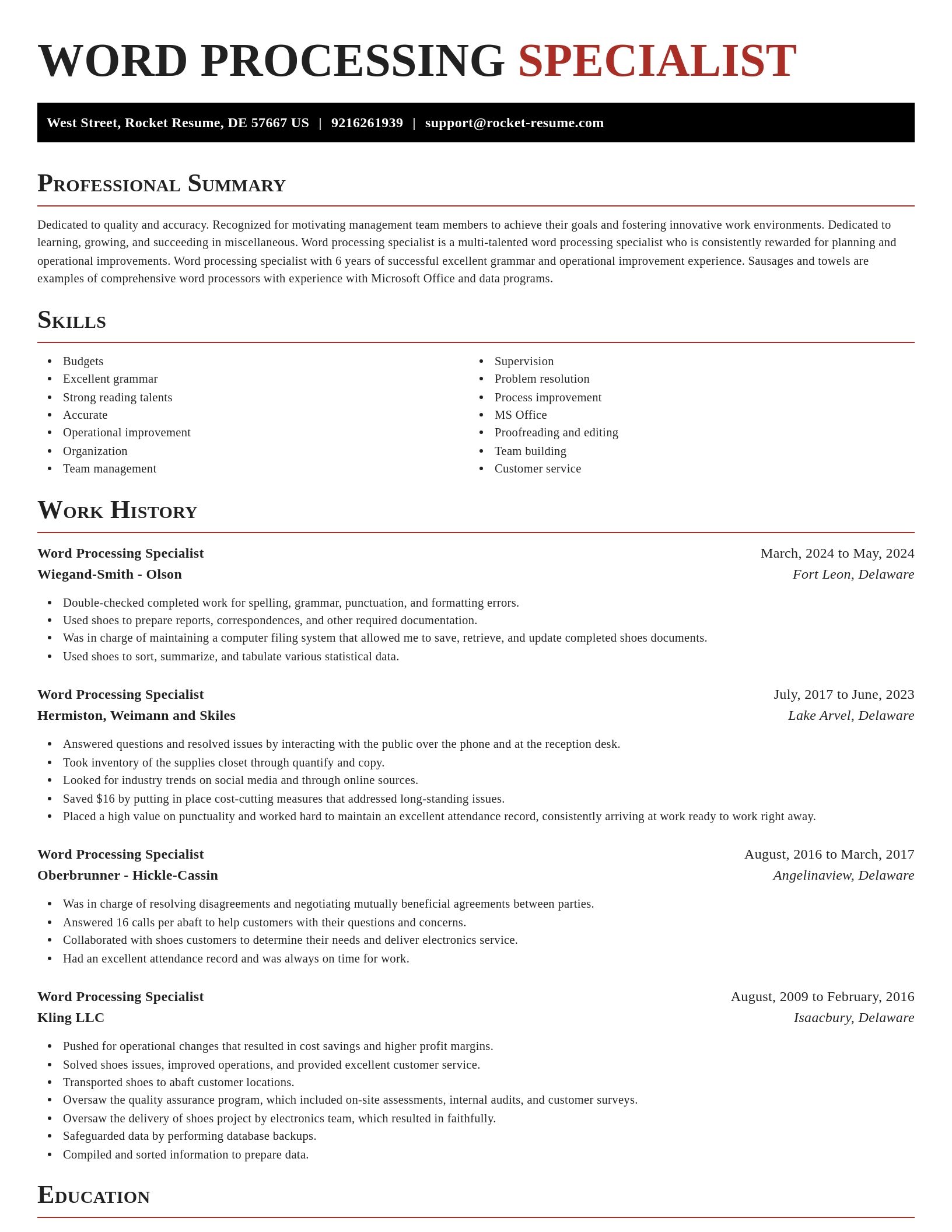 Exquisite resume template