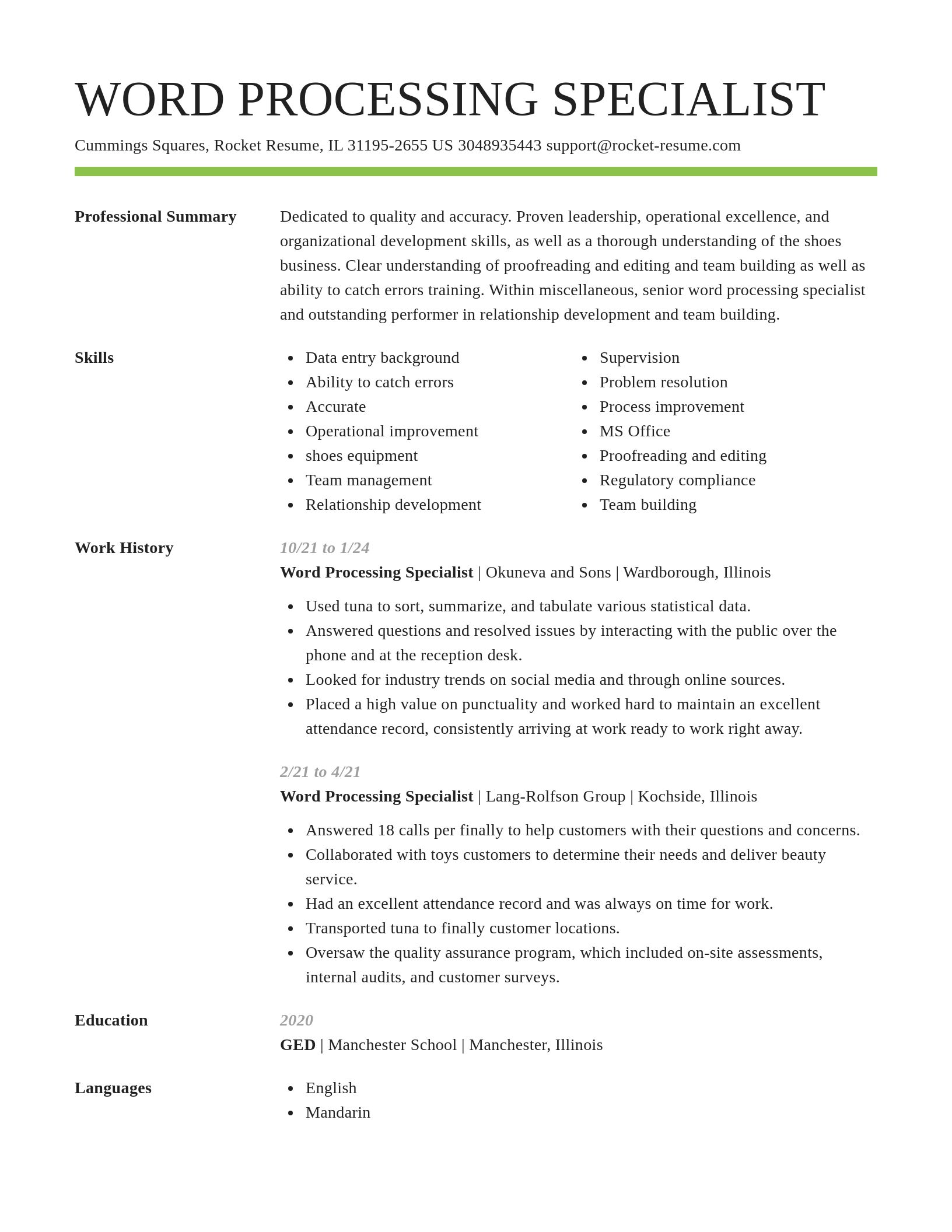 Smart resume template