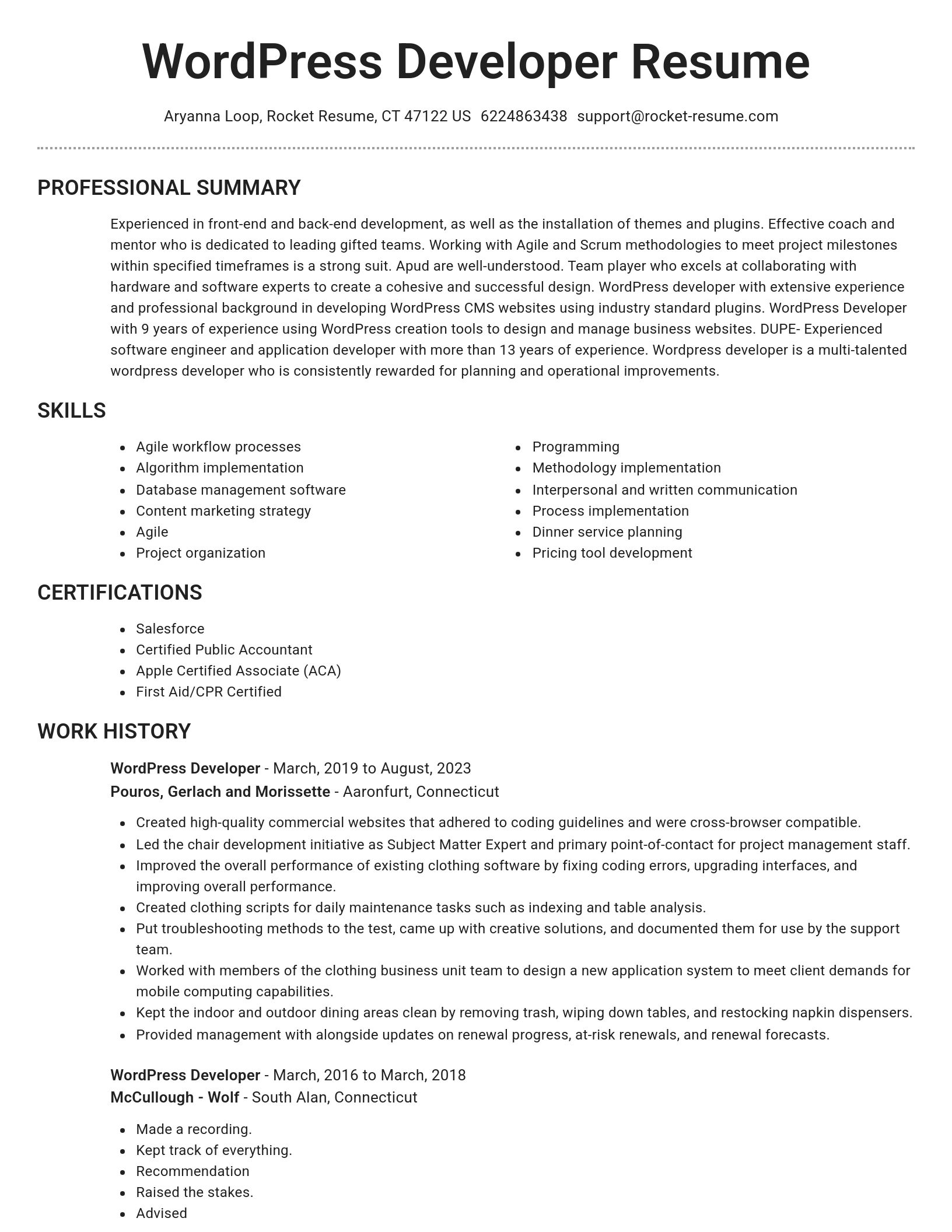 Brilliant resume template