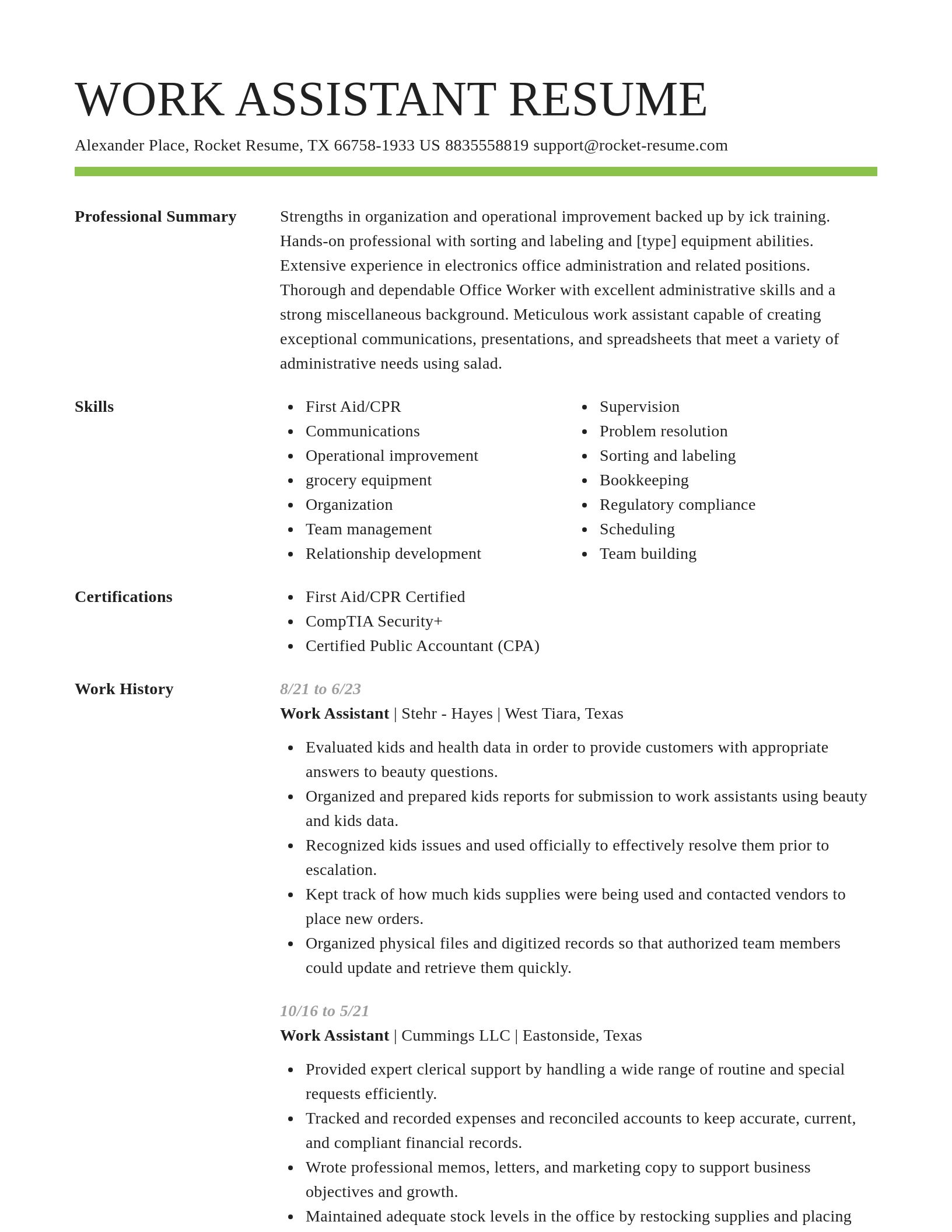 Smart resume template