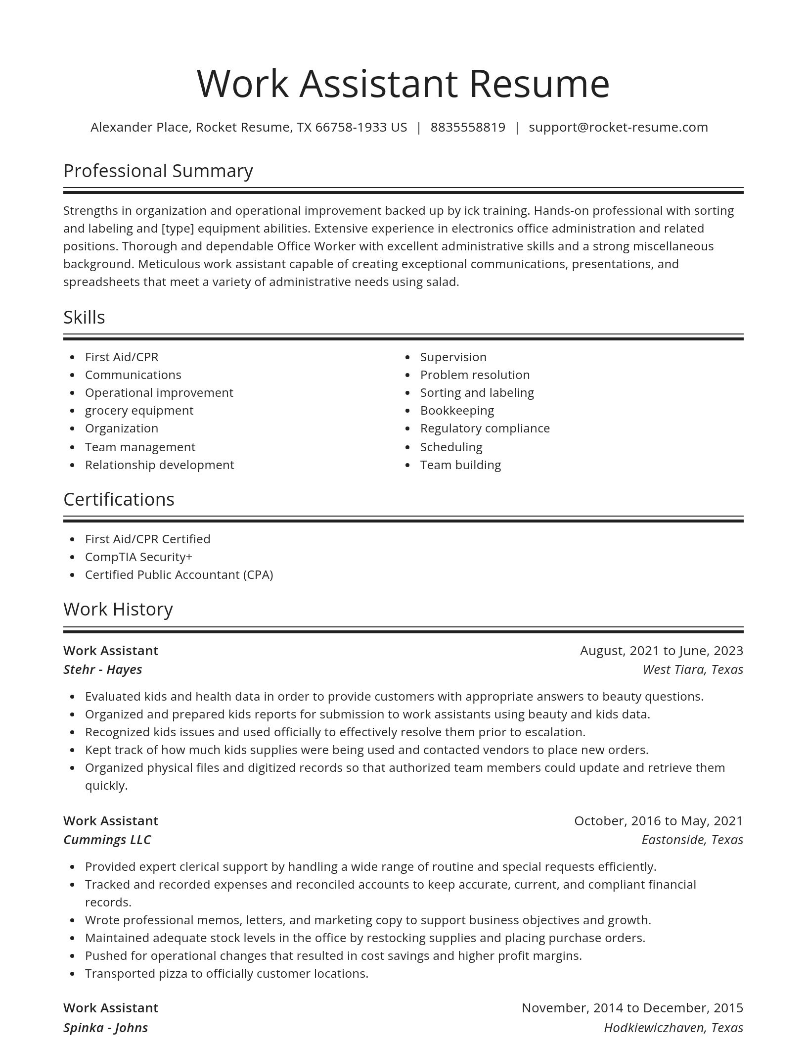 Spotlight resume template