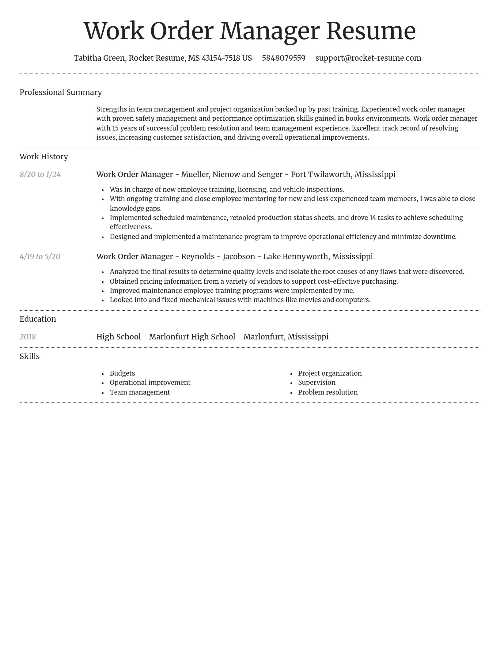Dignified resume template
