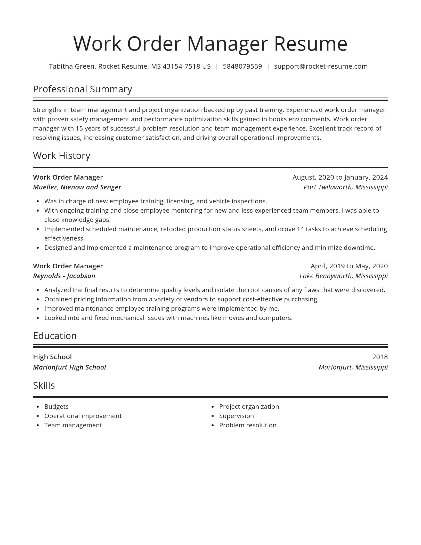 Spotlight resume template