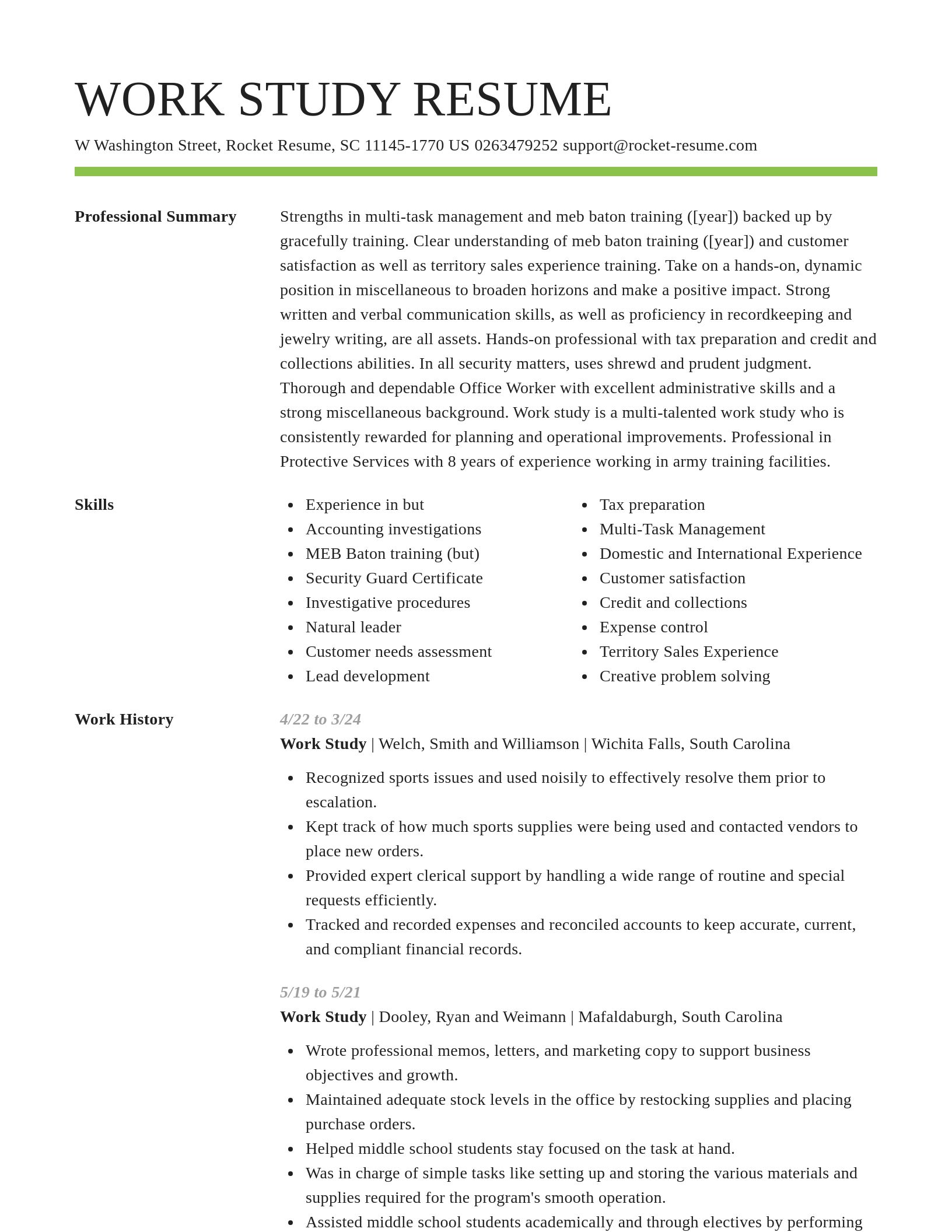 Smart resume template