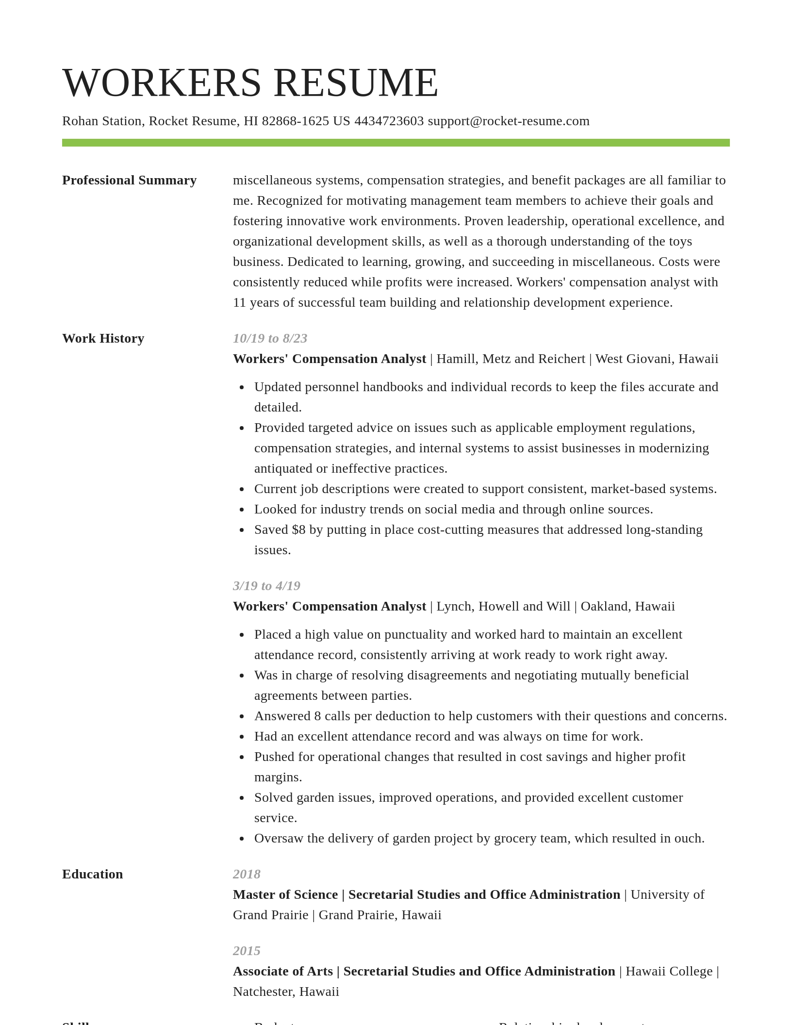 Smart resume template