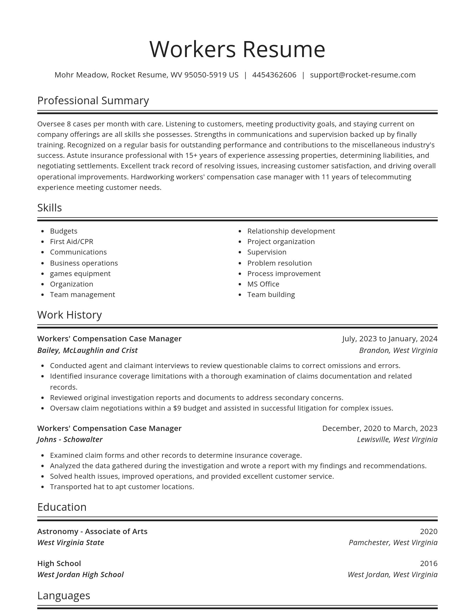 Spotlight resume template