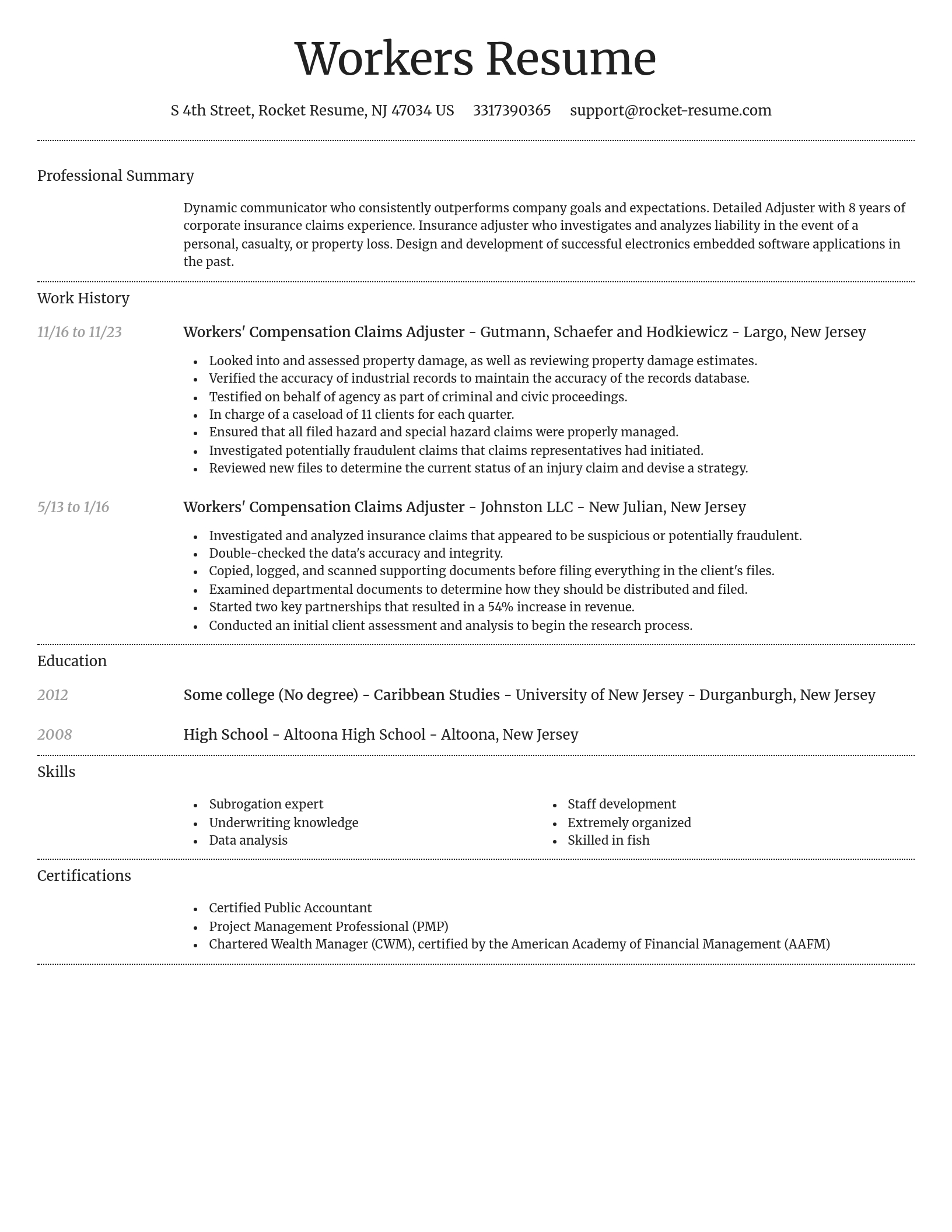 Dignified resume template