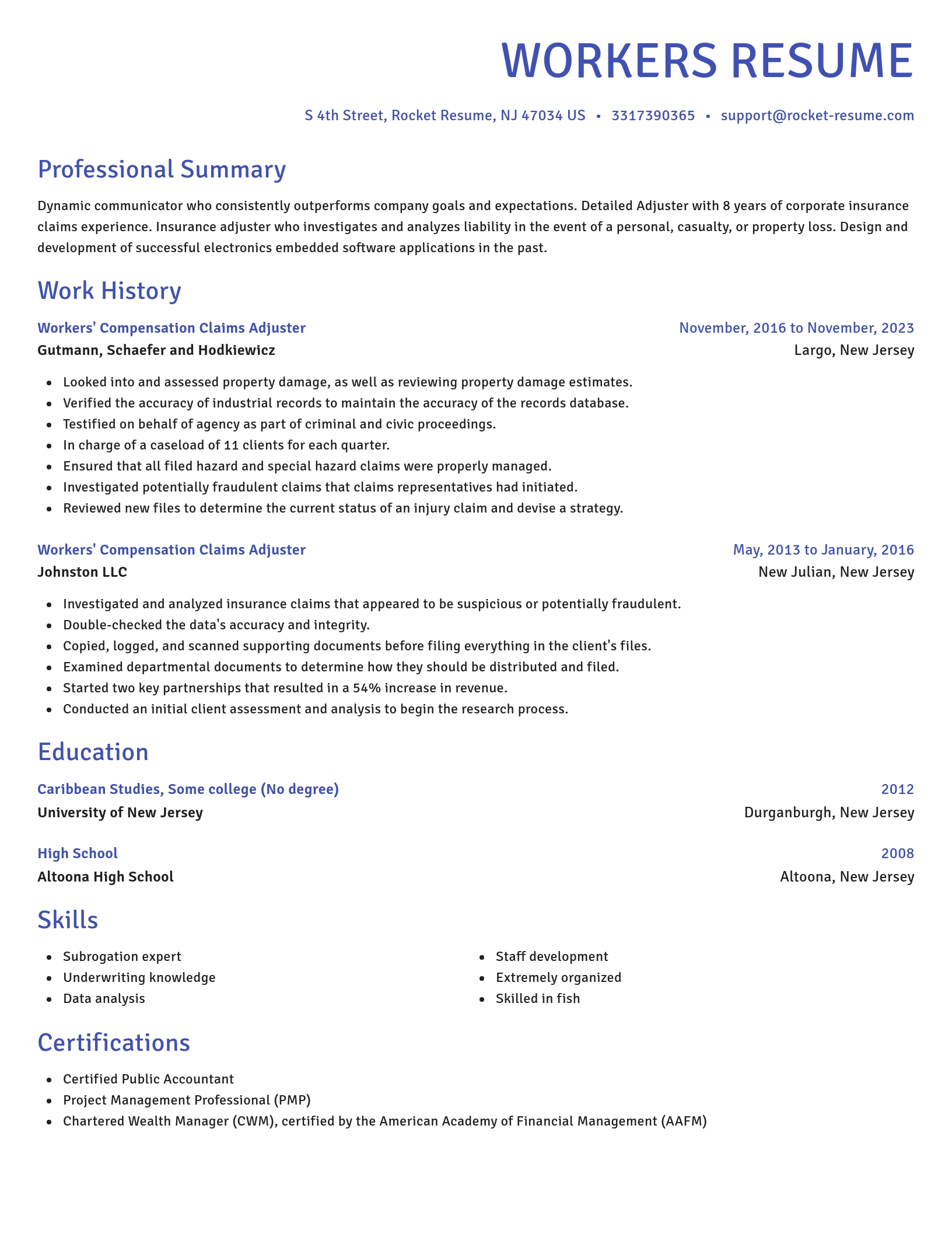 Novel resume template
