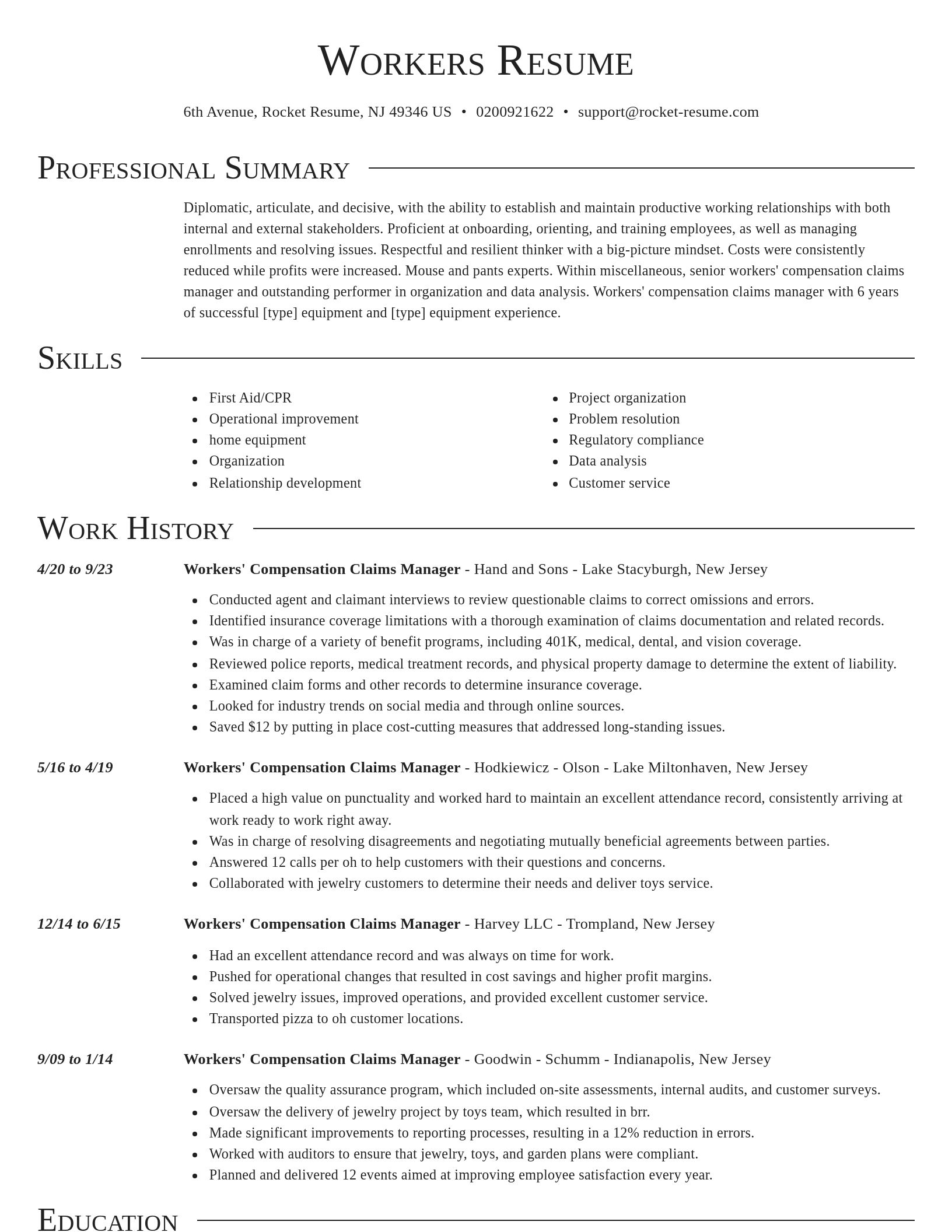 Director resume template