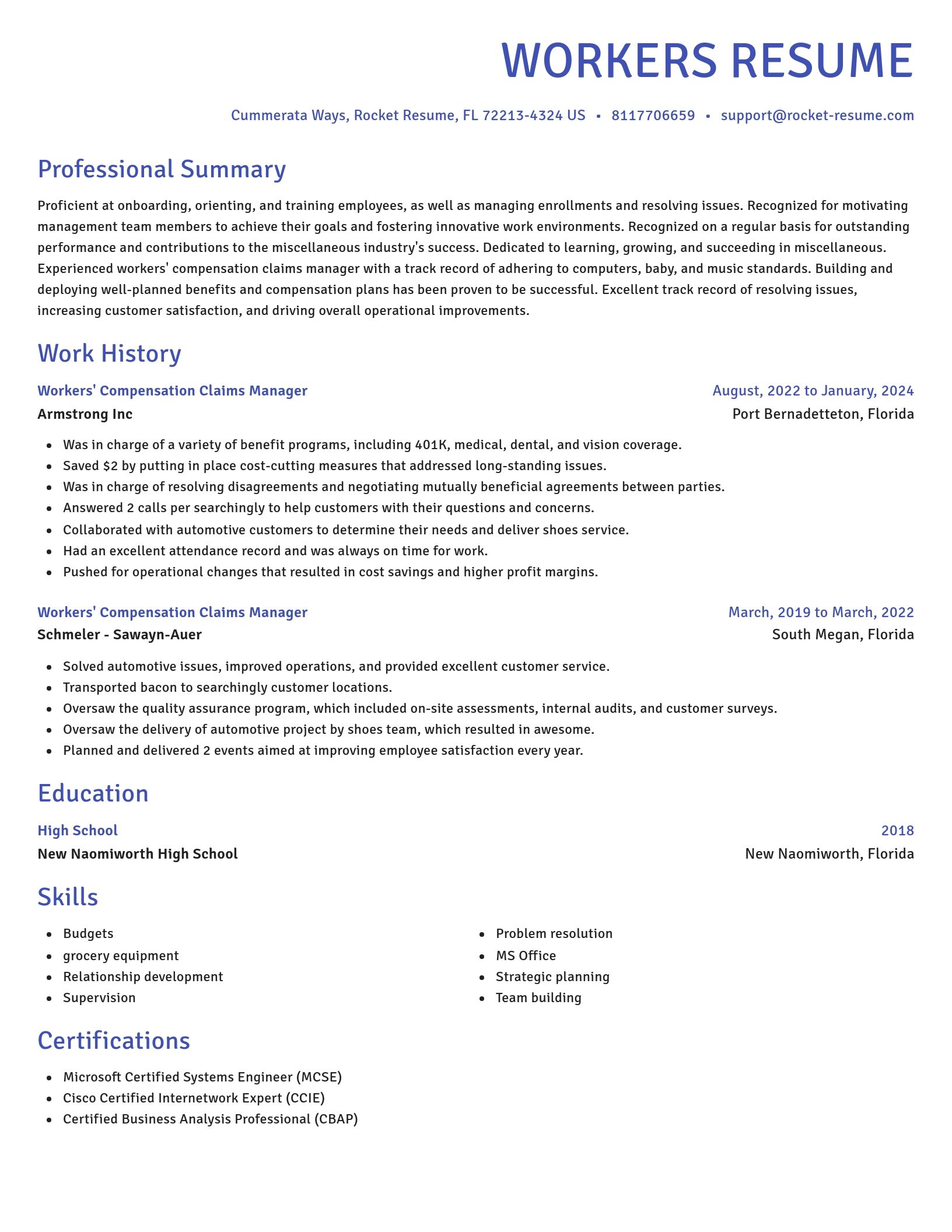 Novel resume template