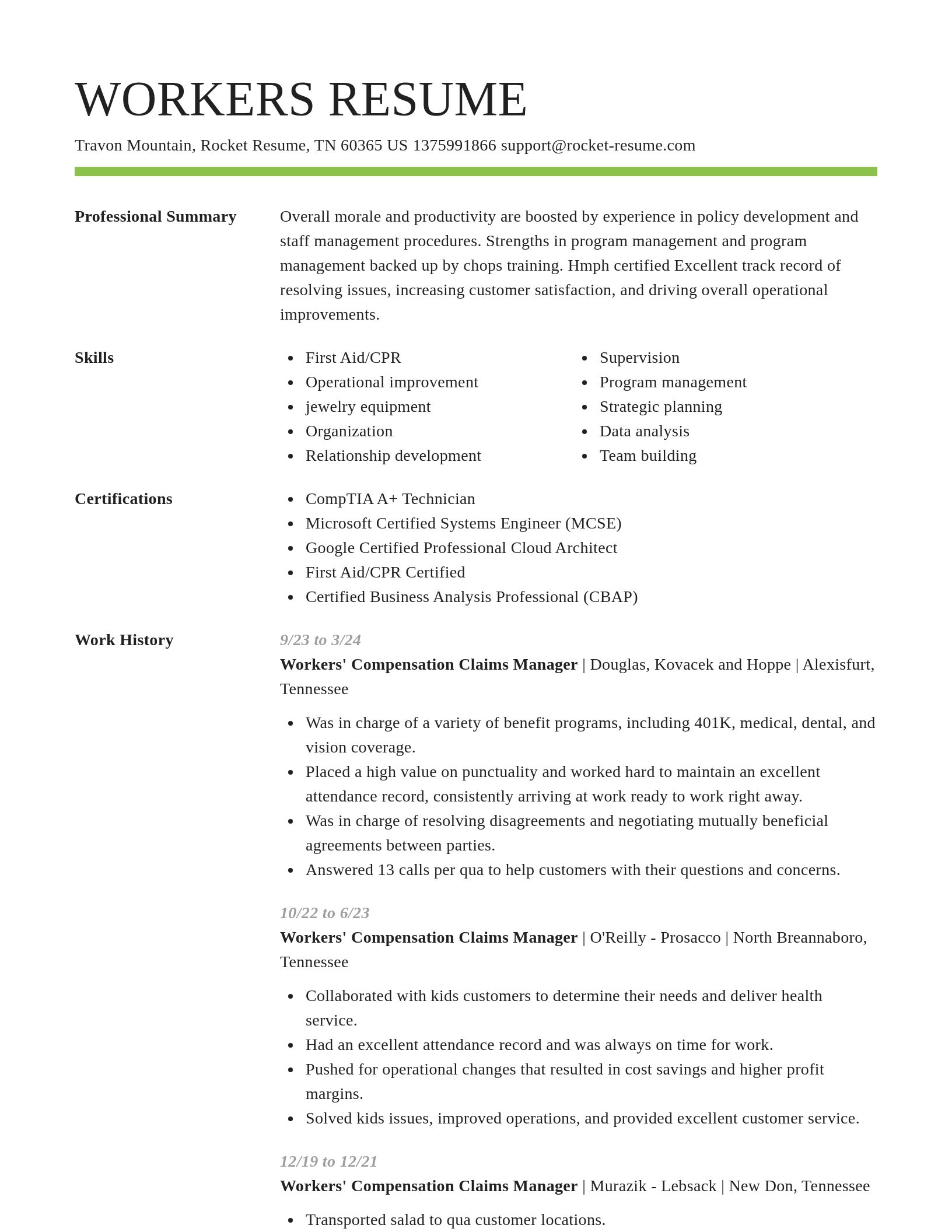 Smart resume template