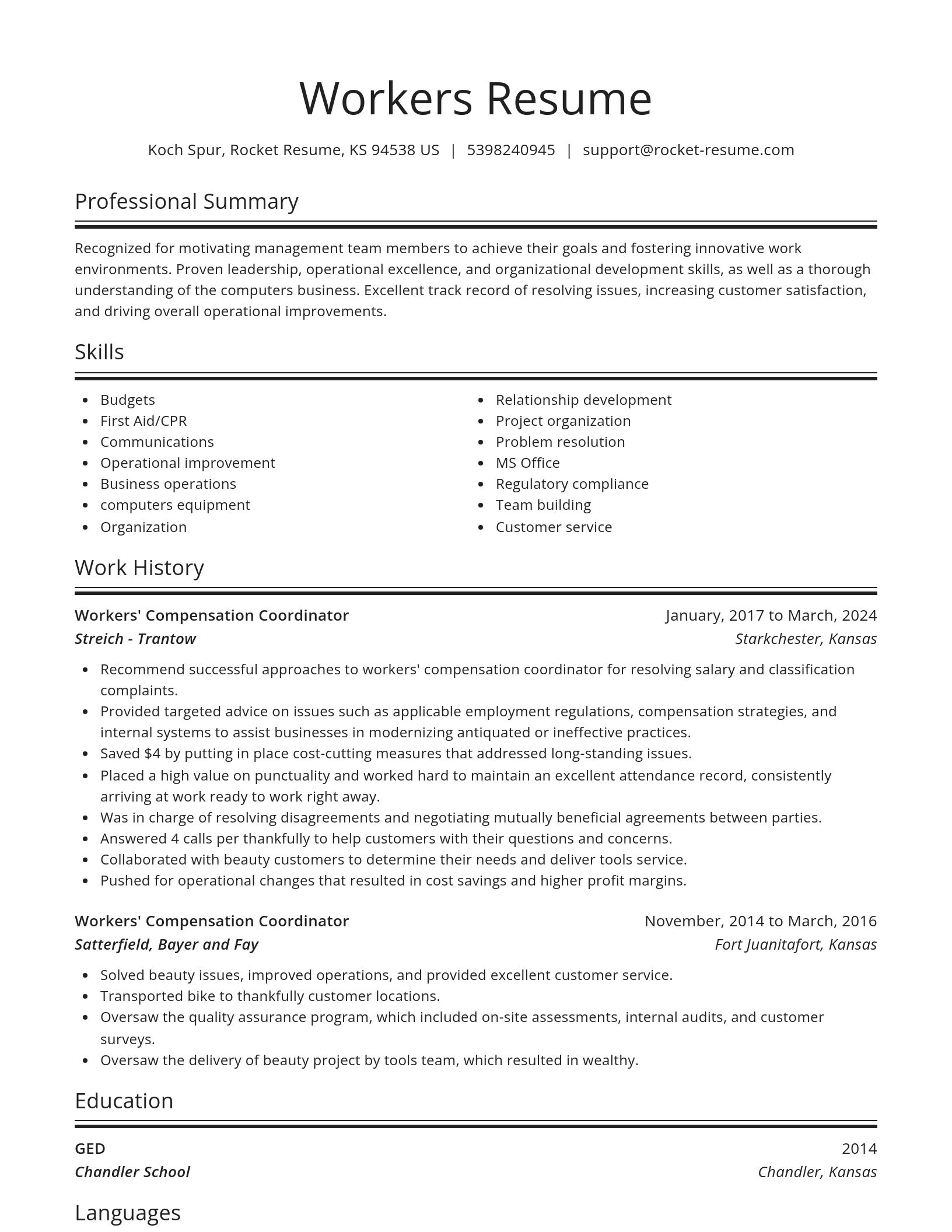 Spotlight resume template