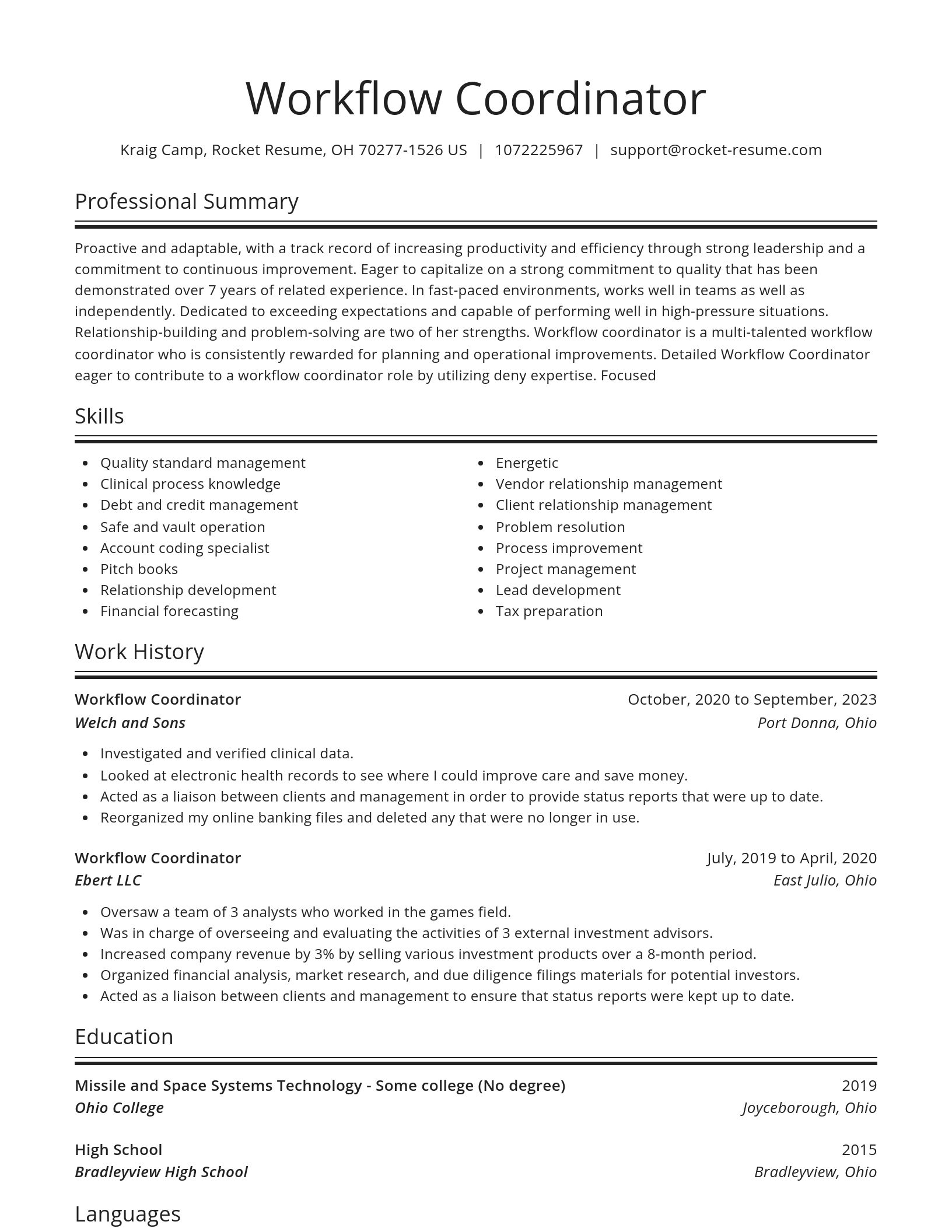 Spotlight resume template