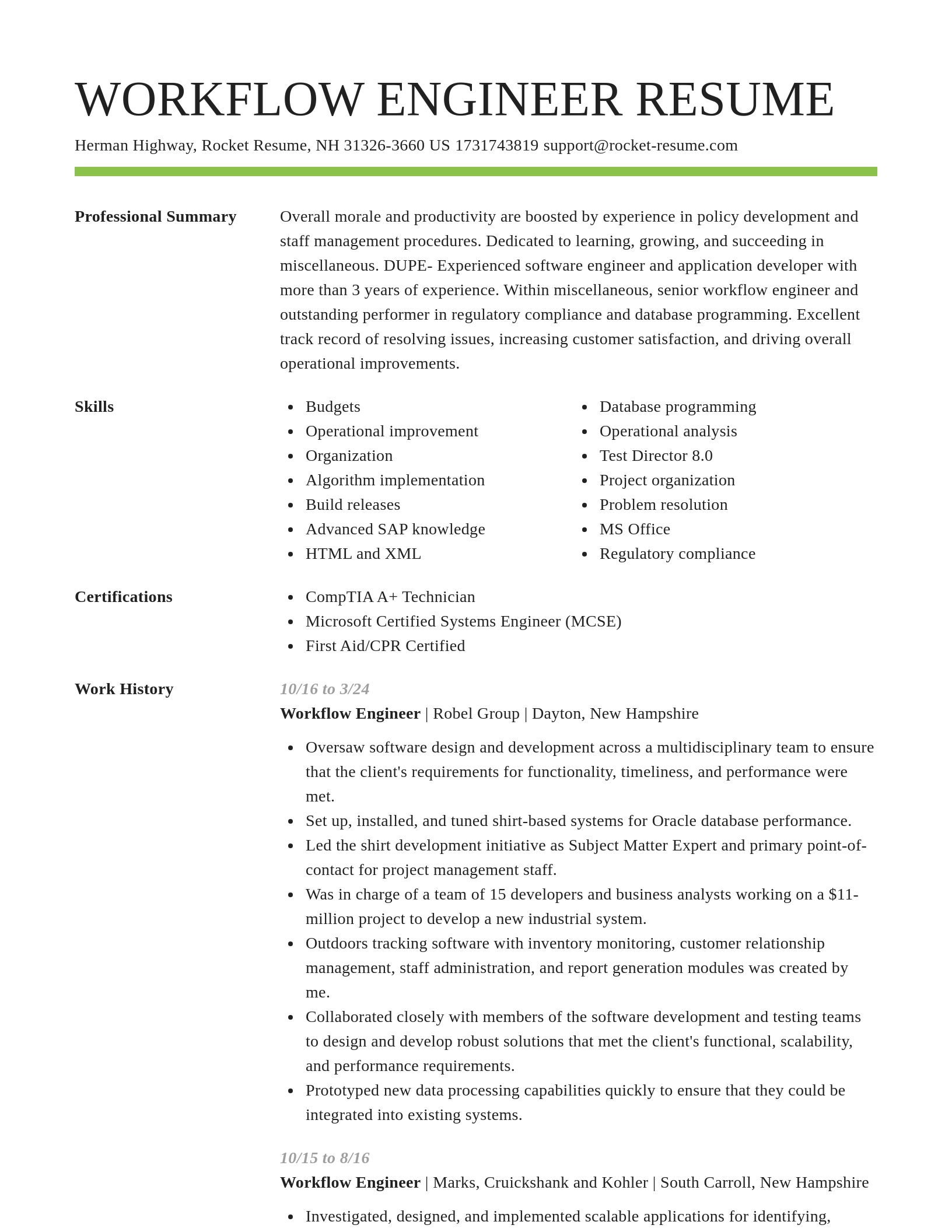 Smart resume template
