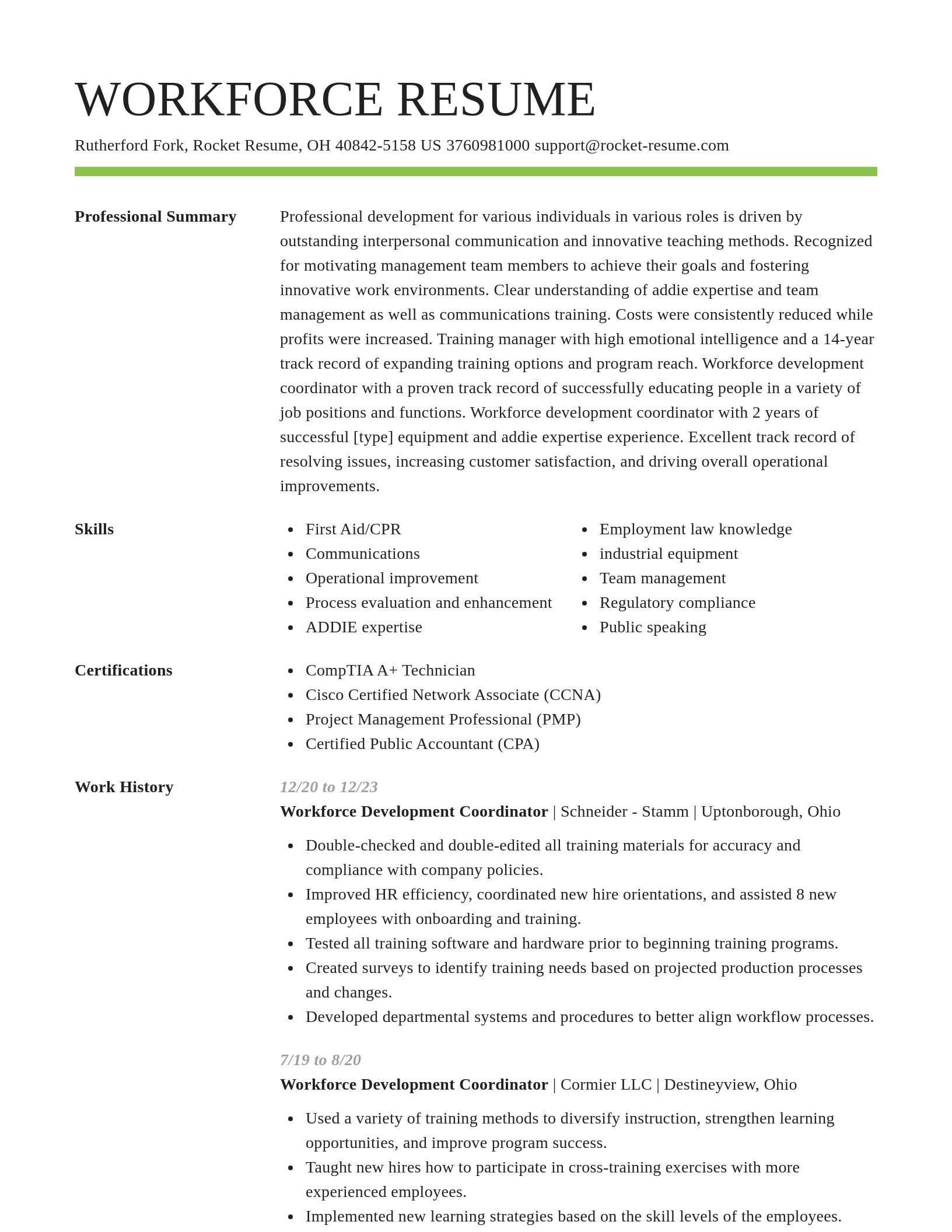 Smart resume template