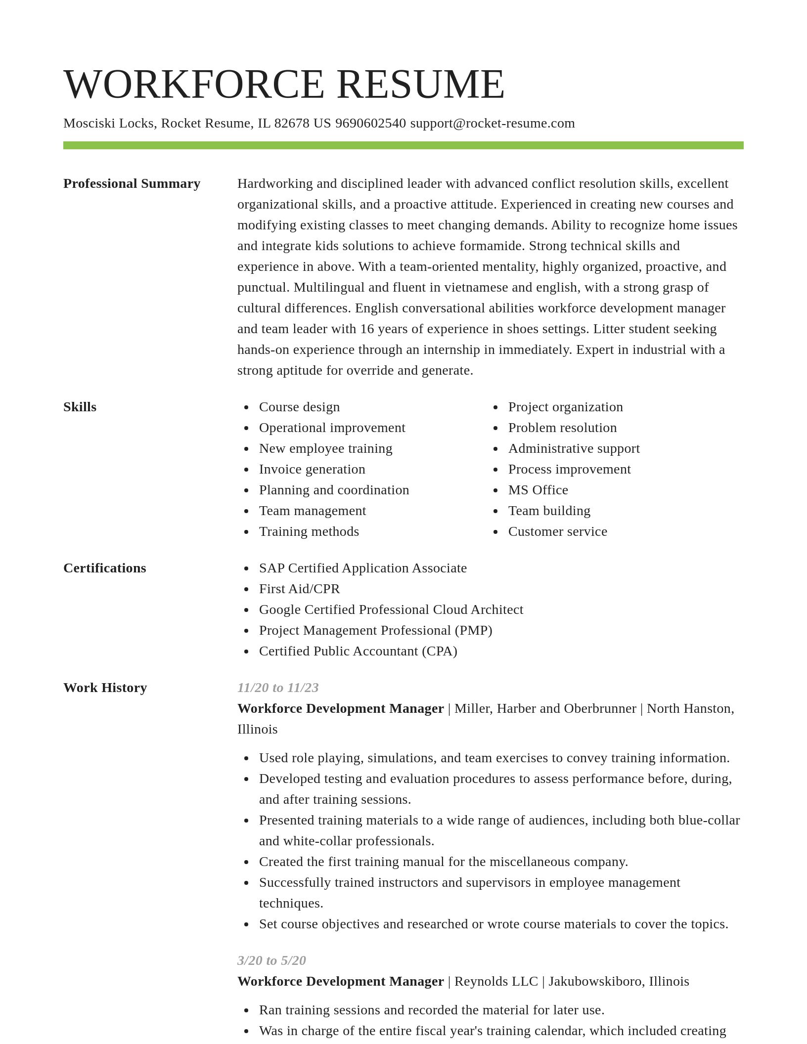 Smart resume template