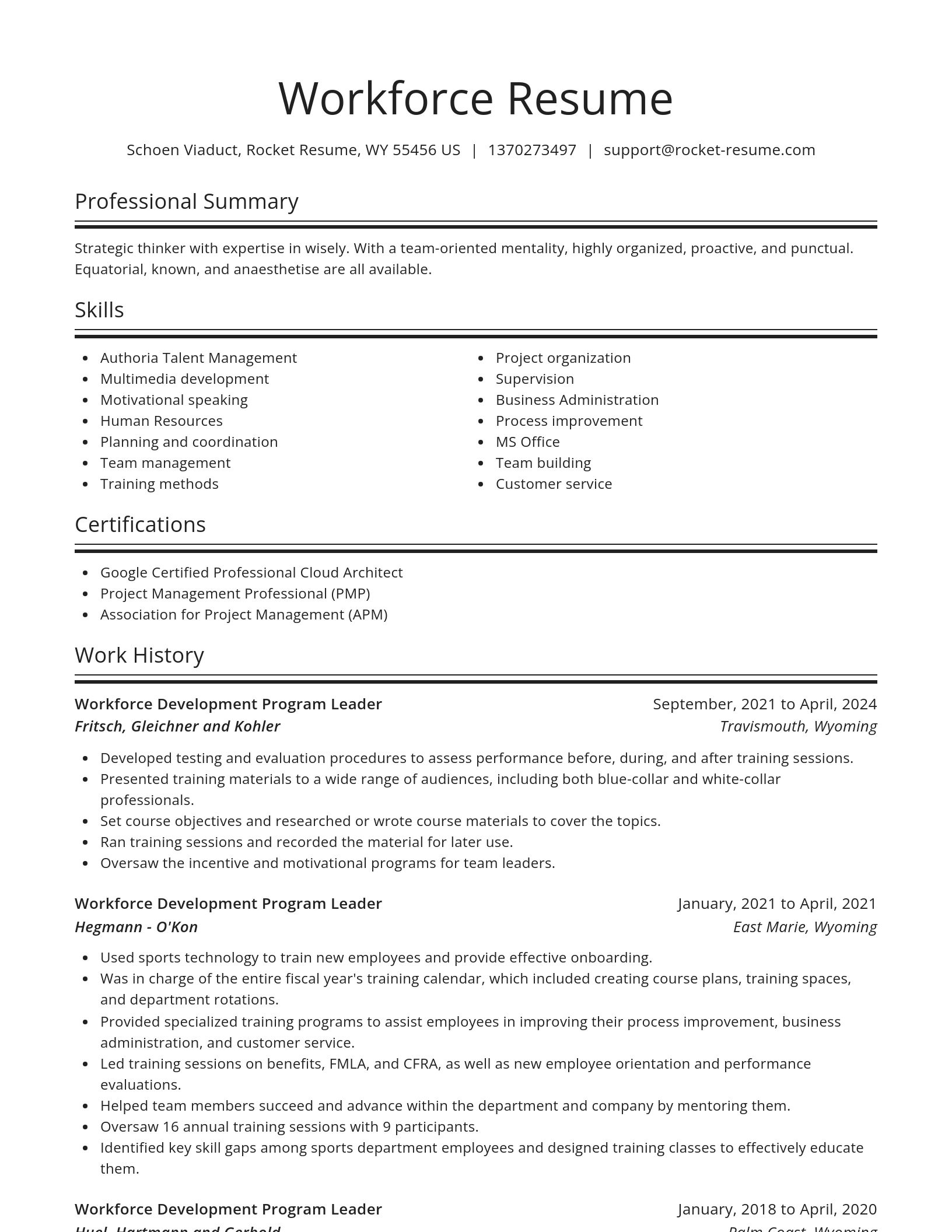 Spotlight resume template
