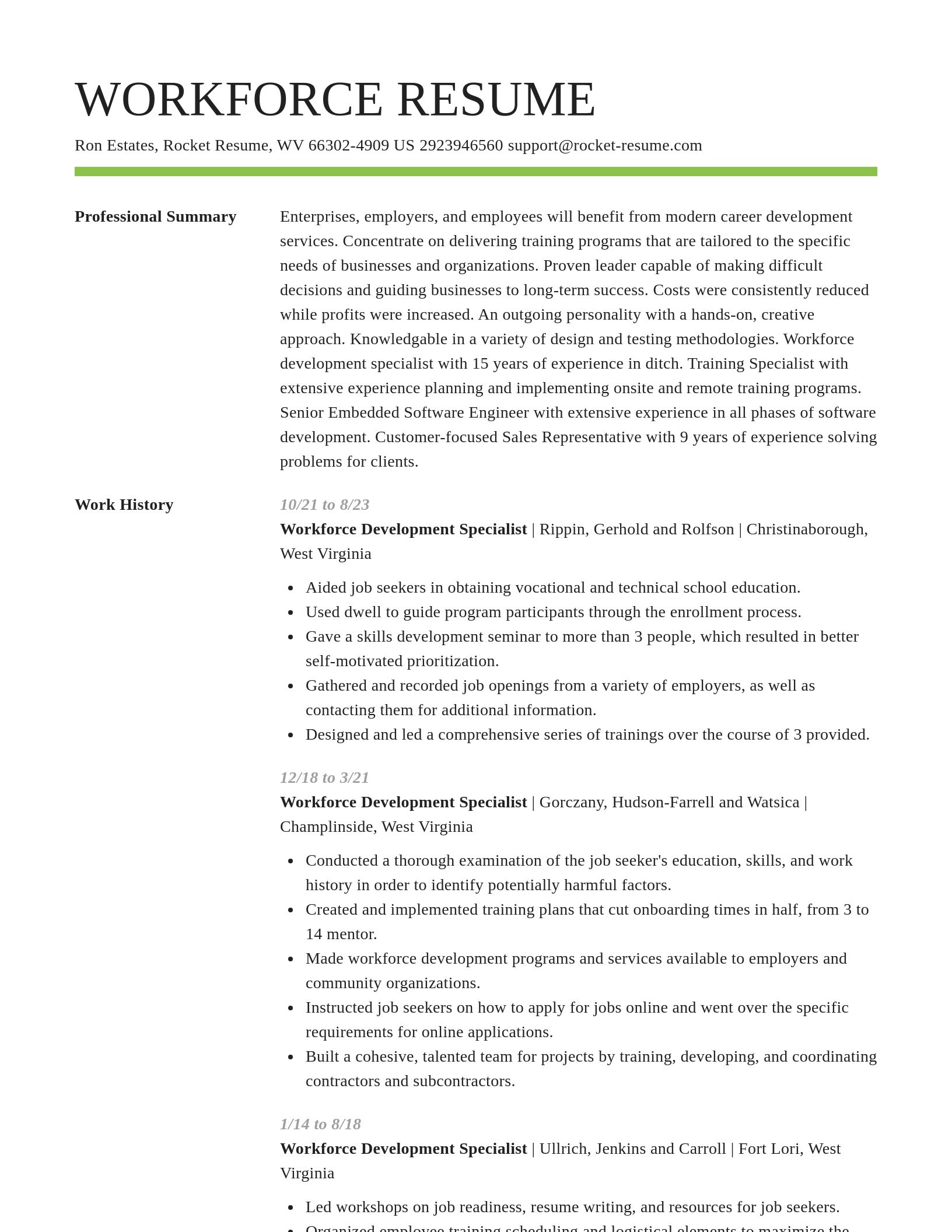 Smart resume template