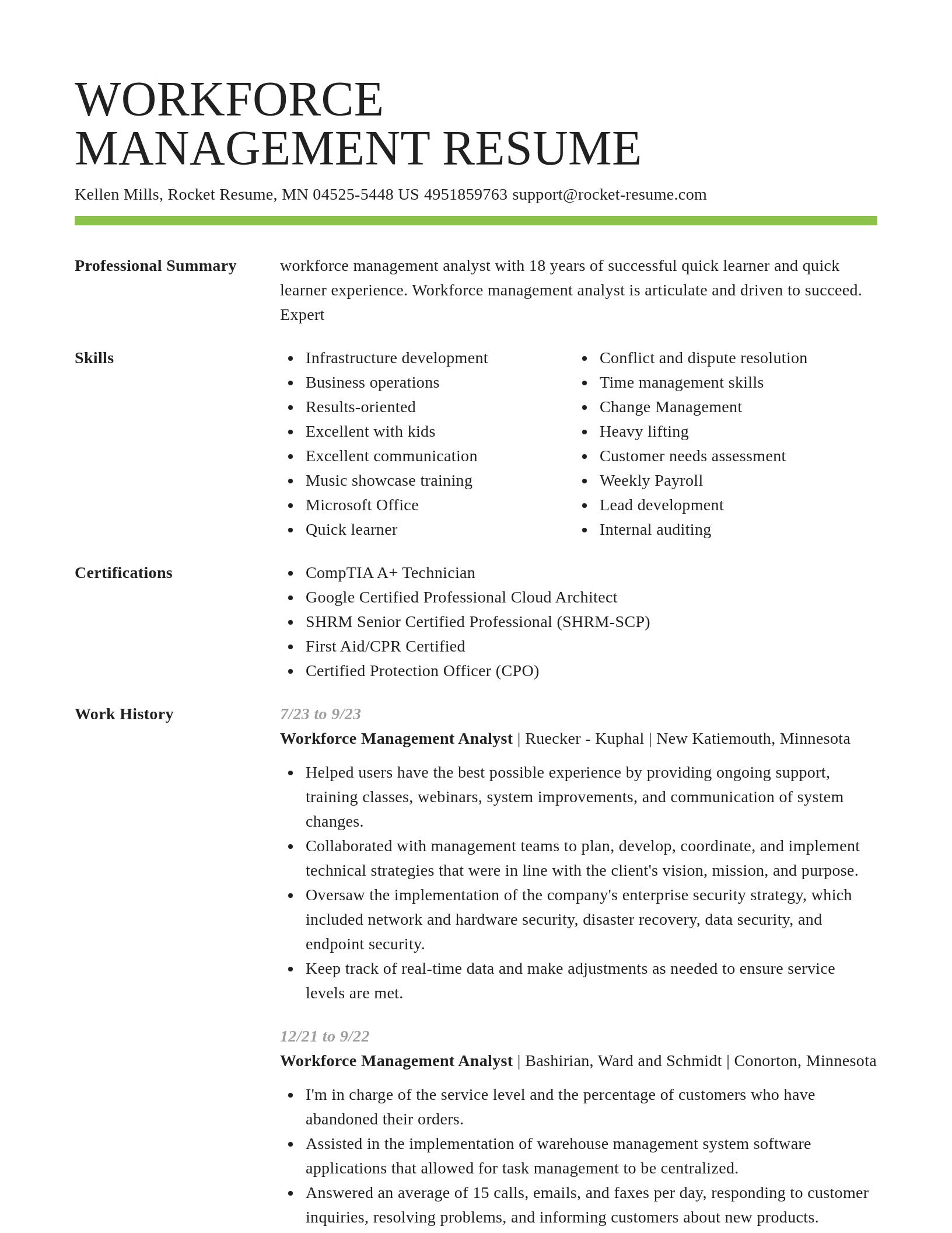Smart resume template