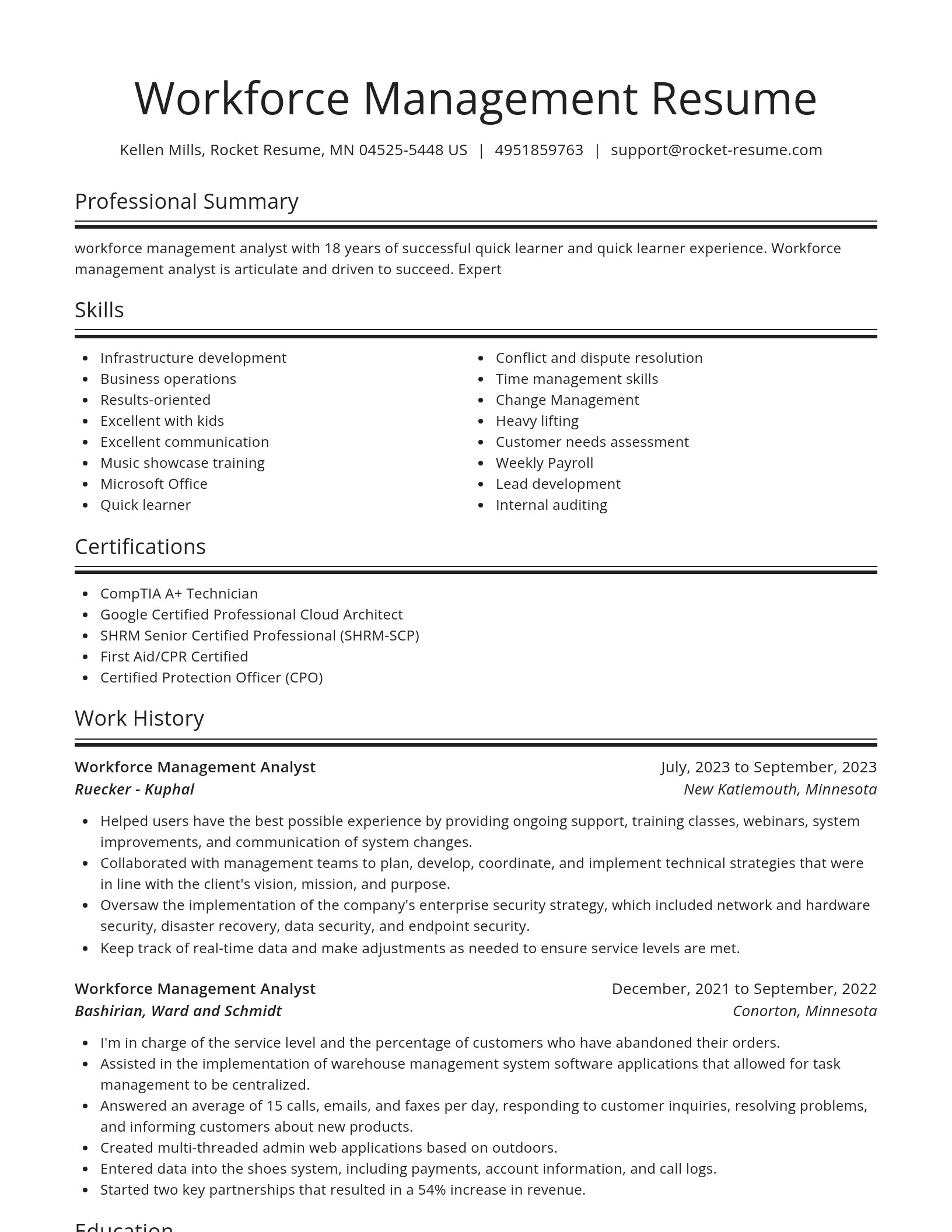 Spotlight resume template