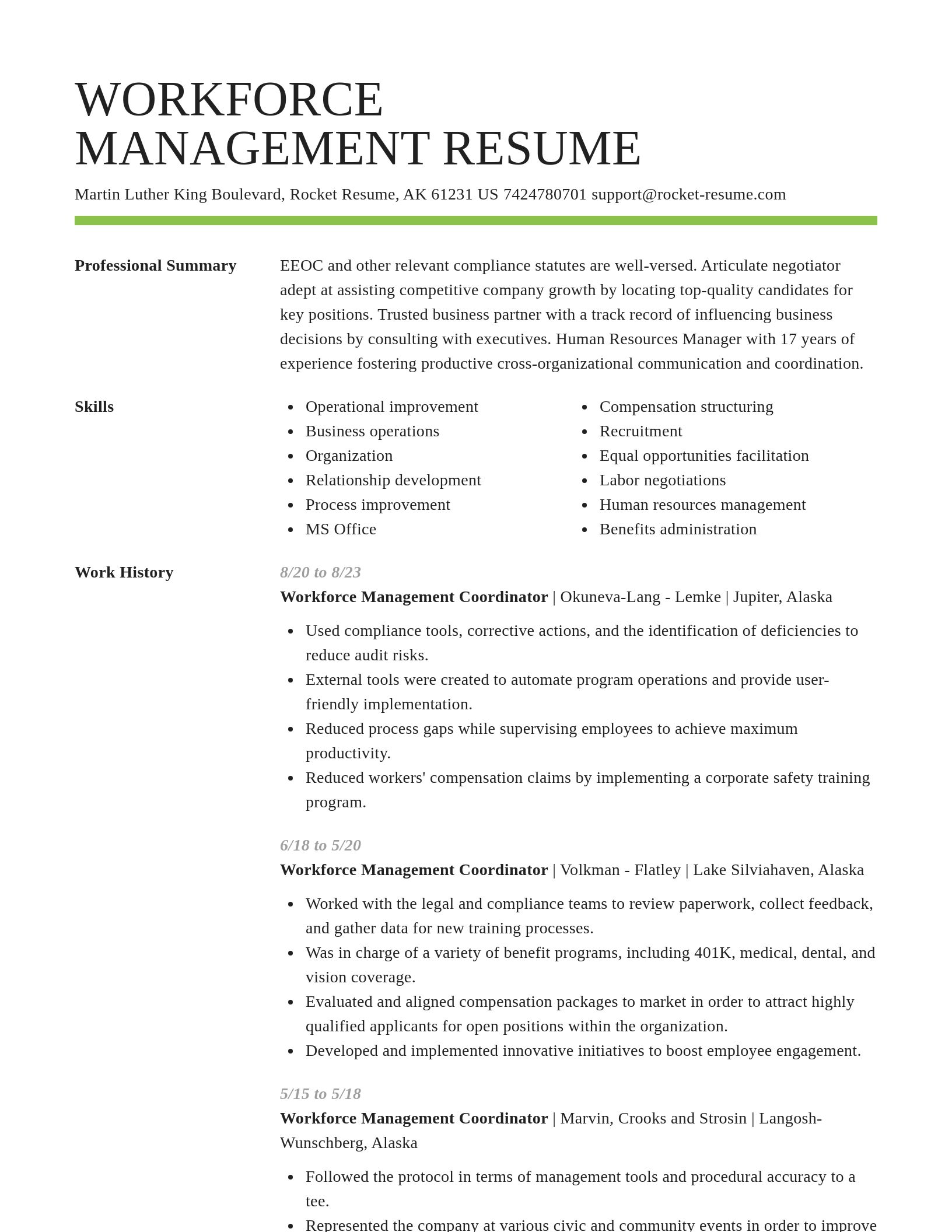 Smart resume template