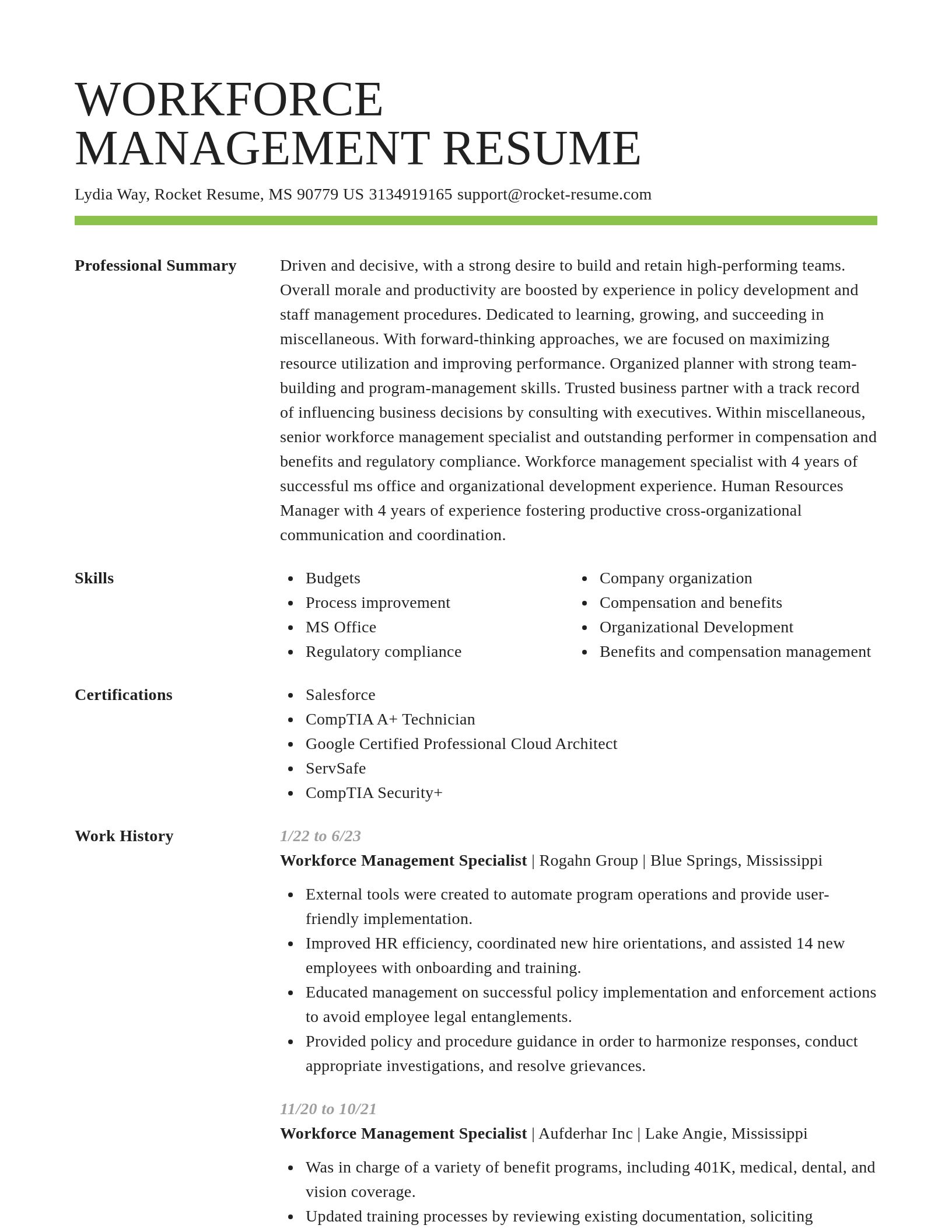 Smart resume template