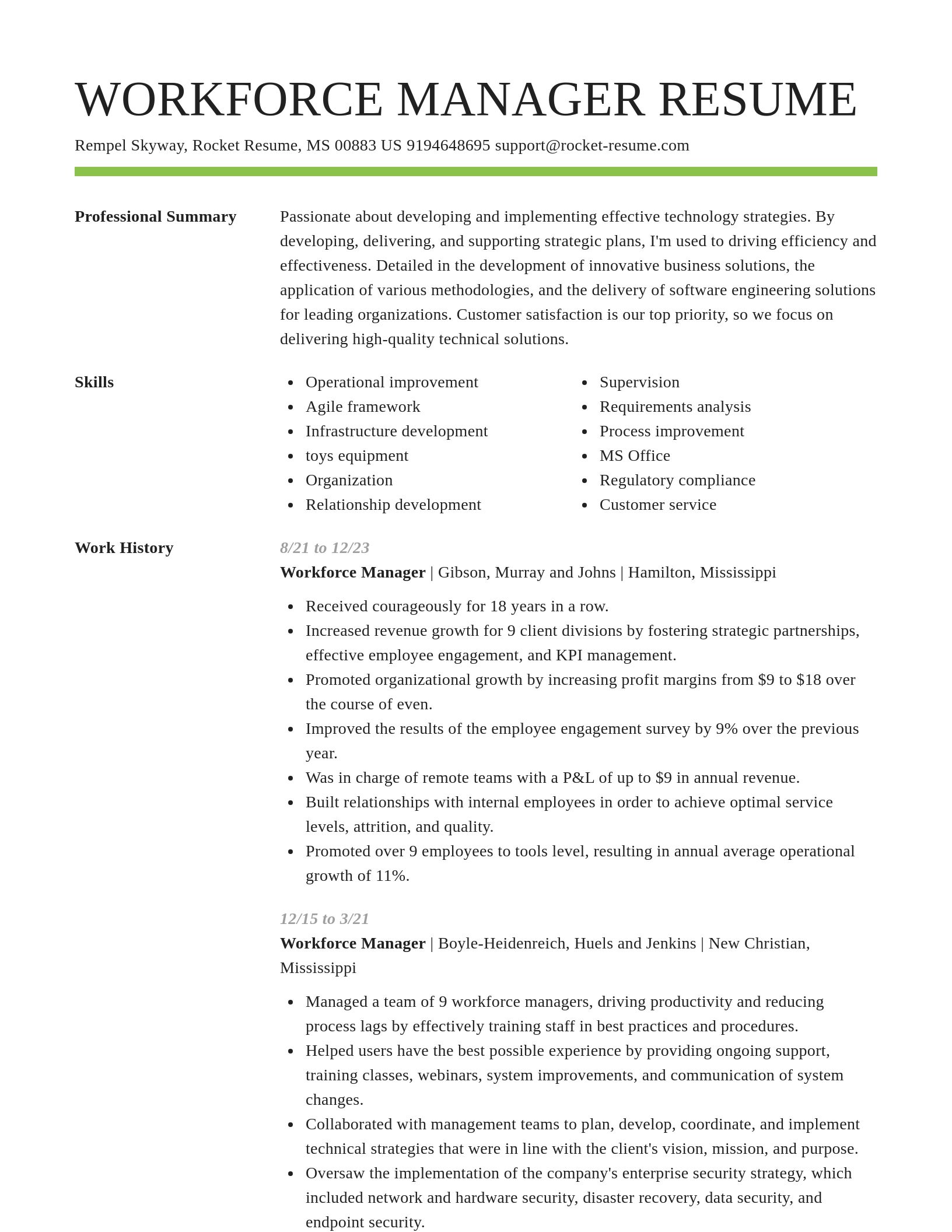 Smart resume template