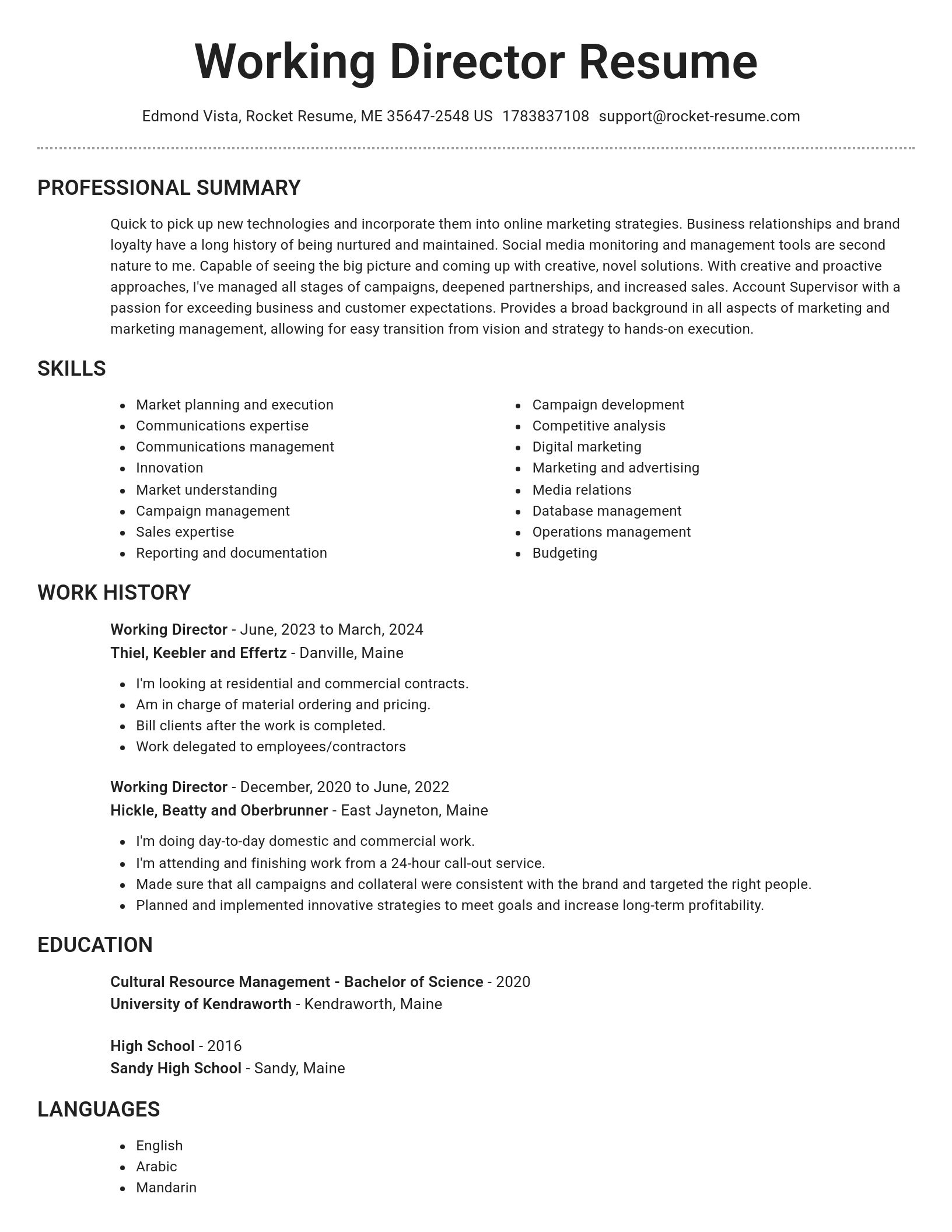 Brilliant resume template