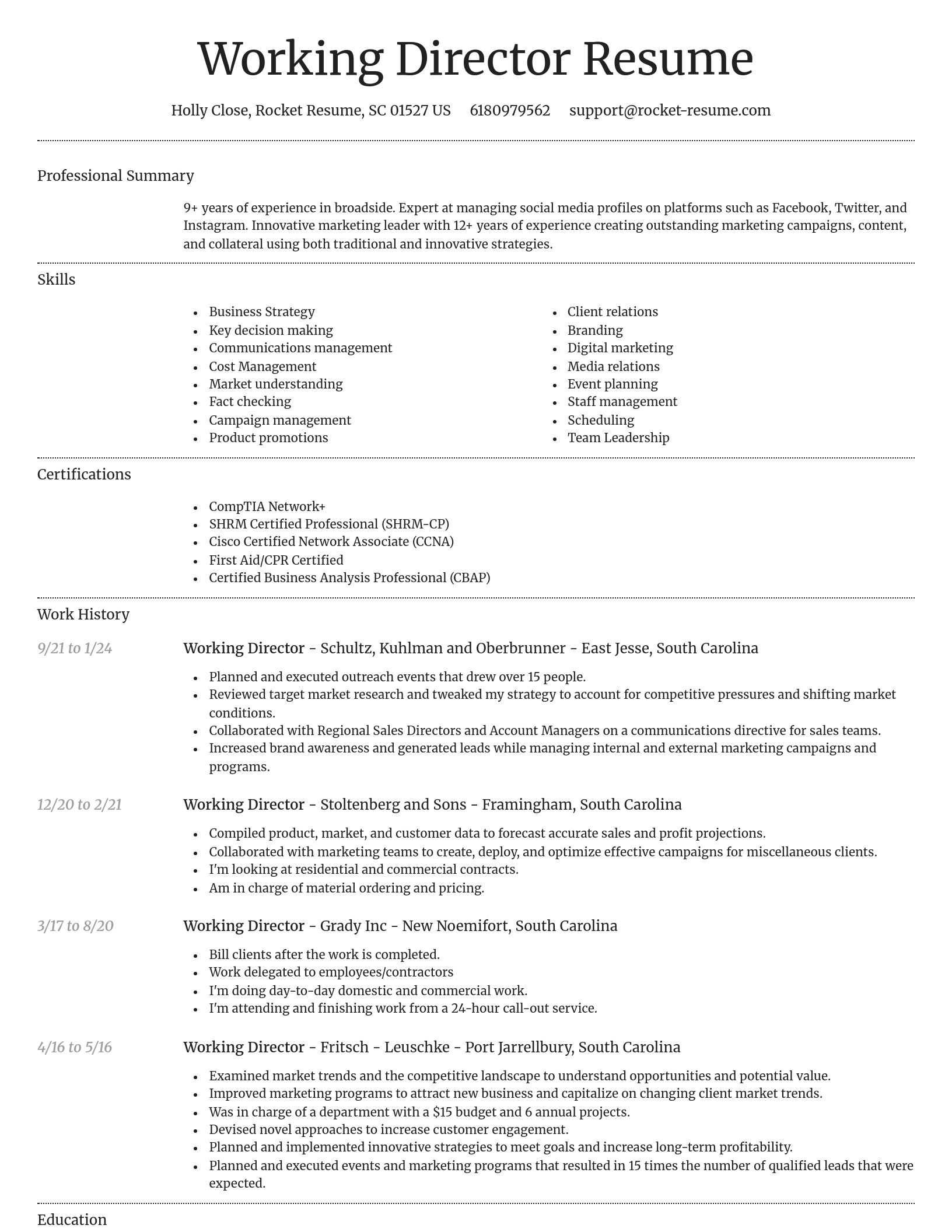 Dignified resume template