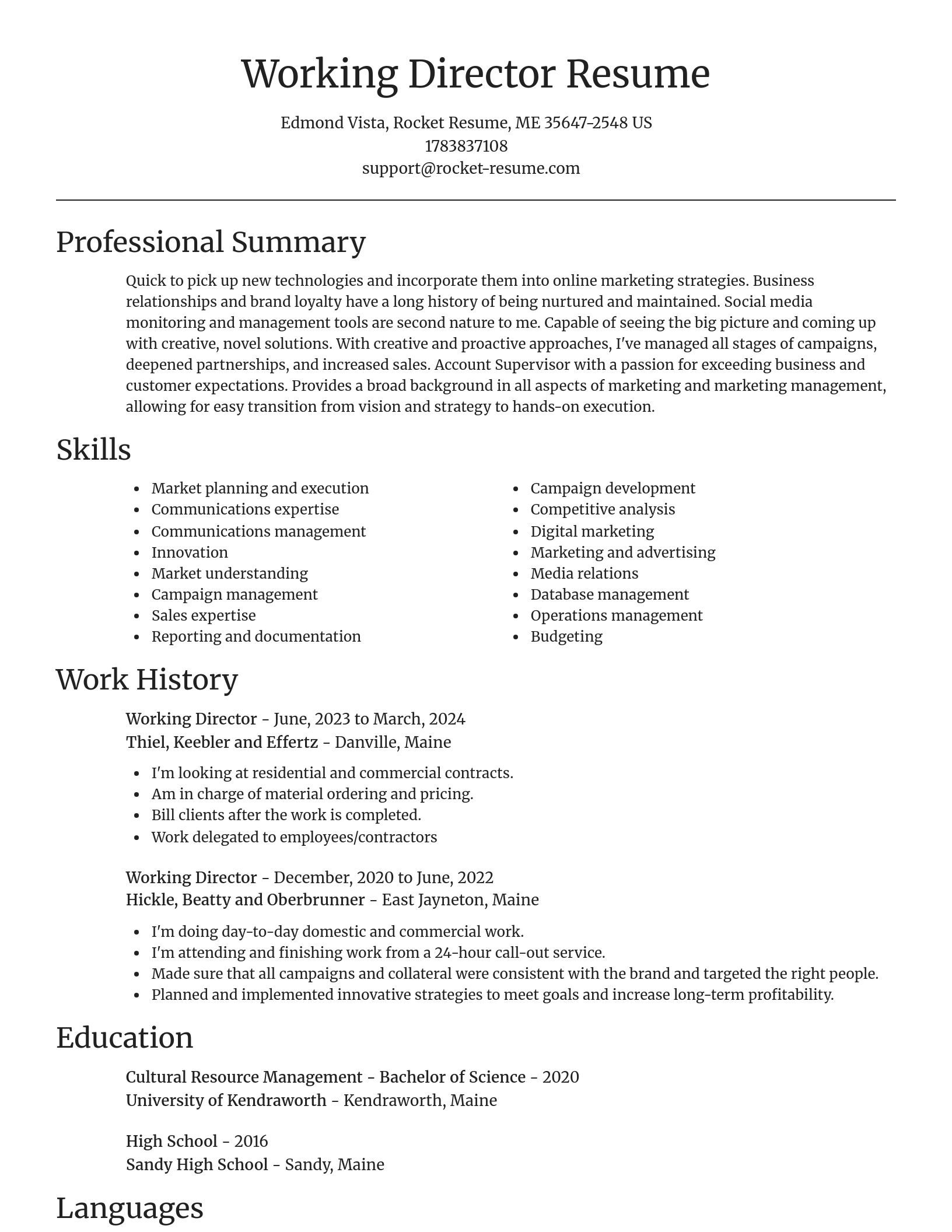 Focal Point resume template