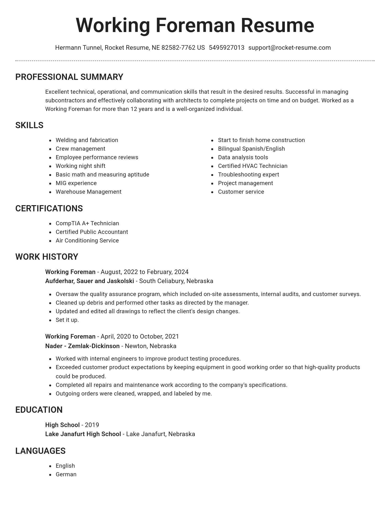 Brilliant resume template