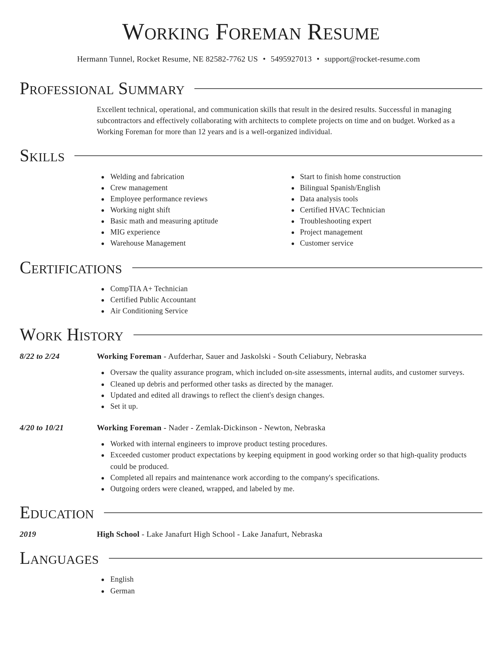 Director resume template
