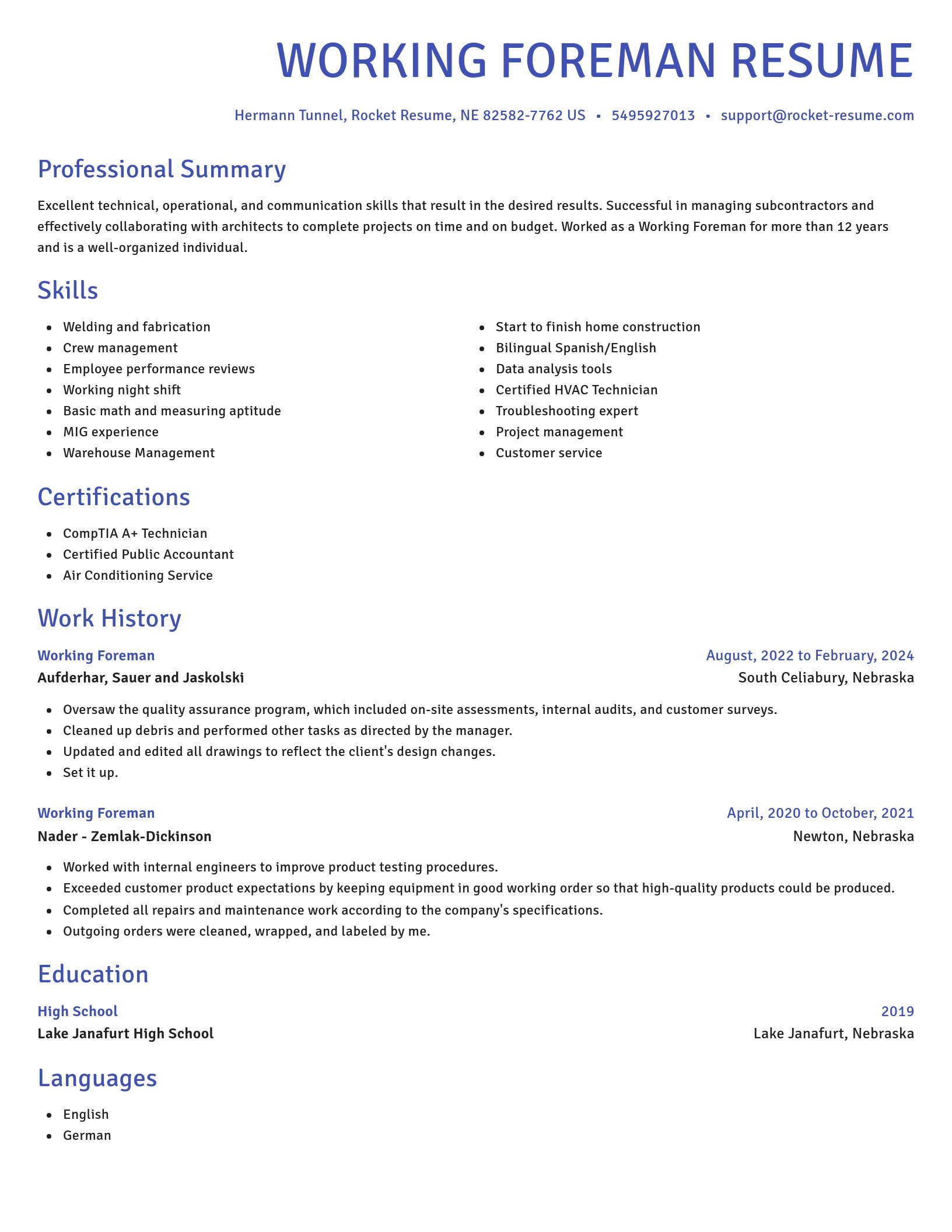 Novel resume template